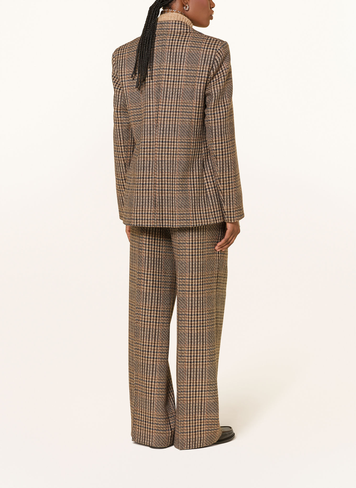 LUISA CERANO Blazer: BEIGE / BROWN / BLACK