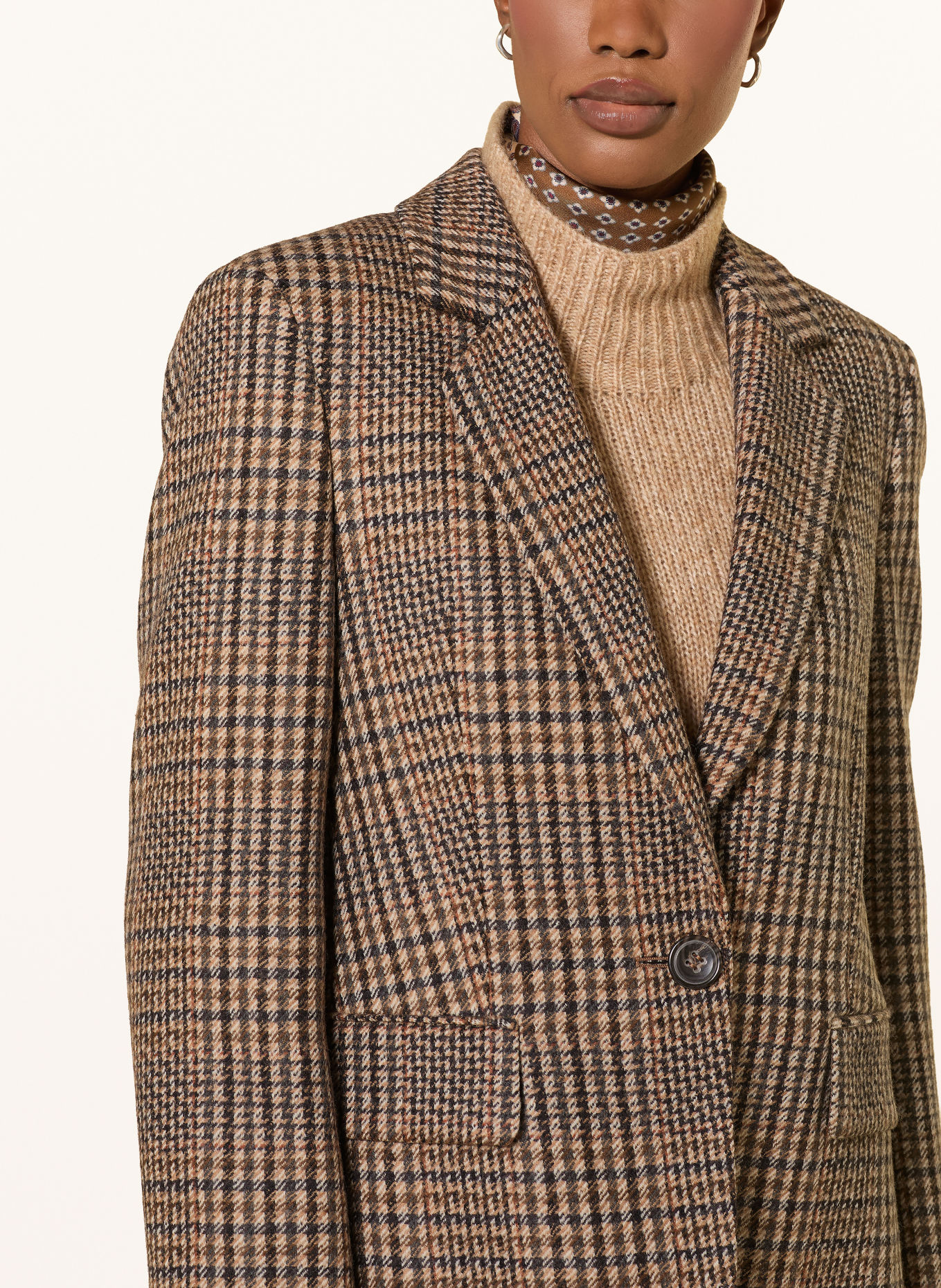 LUISA CERANO Blazer: BEIGE / BROWN / BLACK