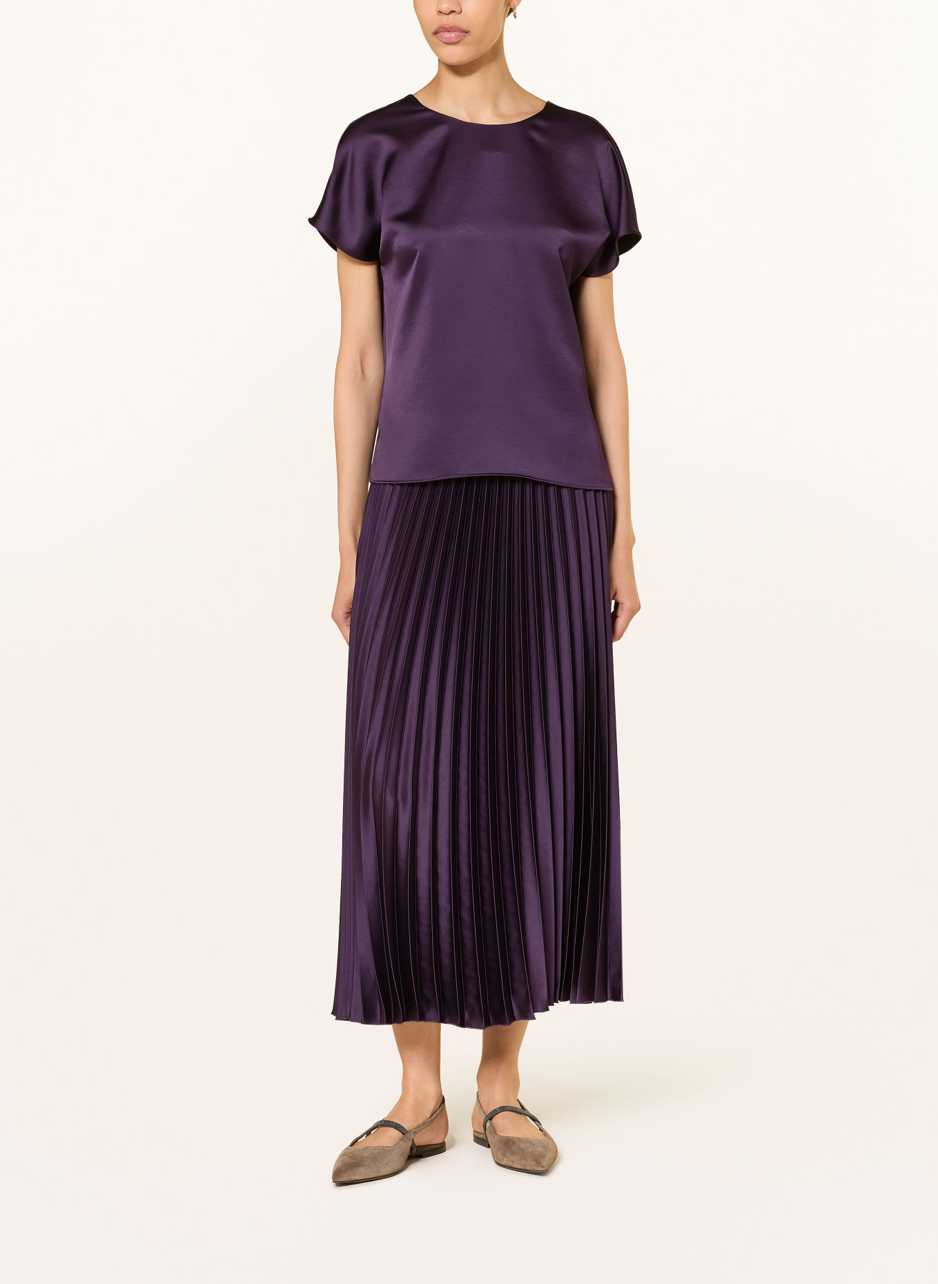 LUISA CERANO Pleated skirt: DARK PURPLE