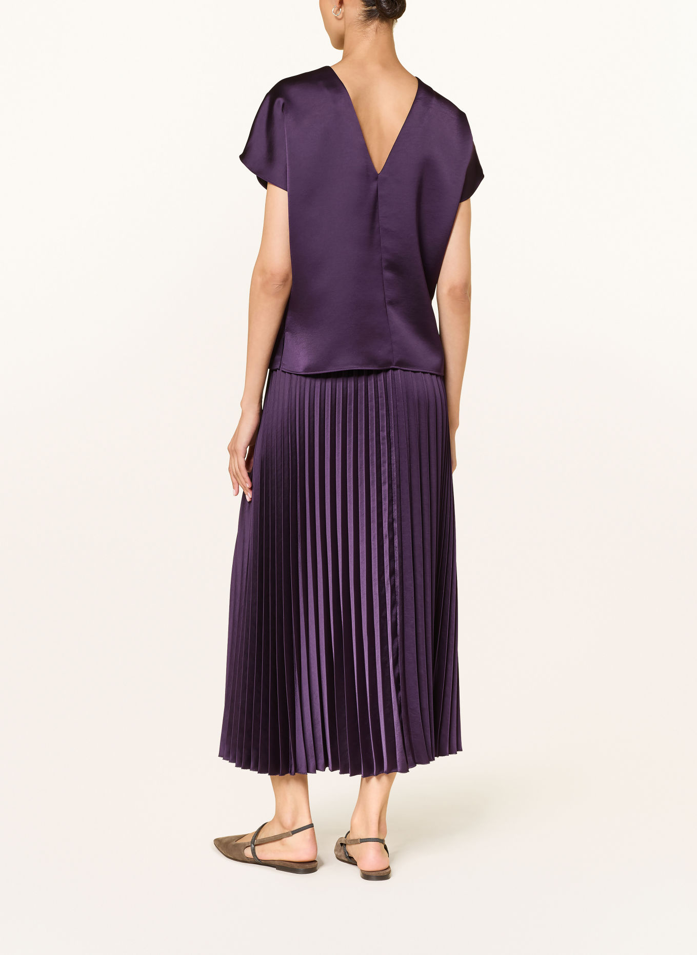 LUISA CERANO Pleated skirt: DARK PURPLE