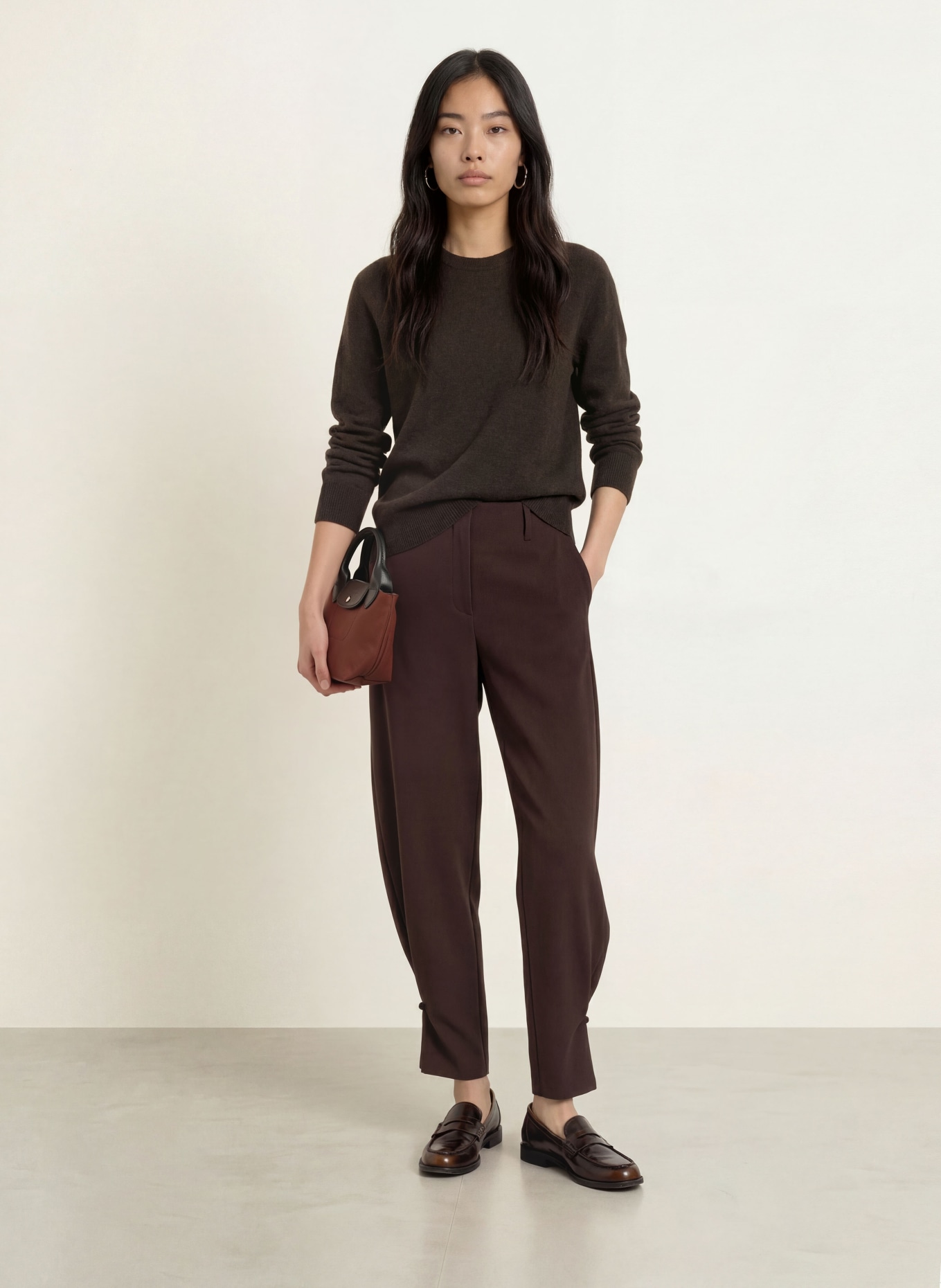 REPEAT Kasjmiertrui: MARRON FONCÉ