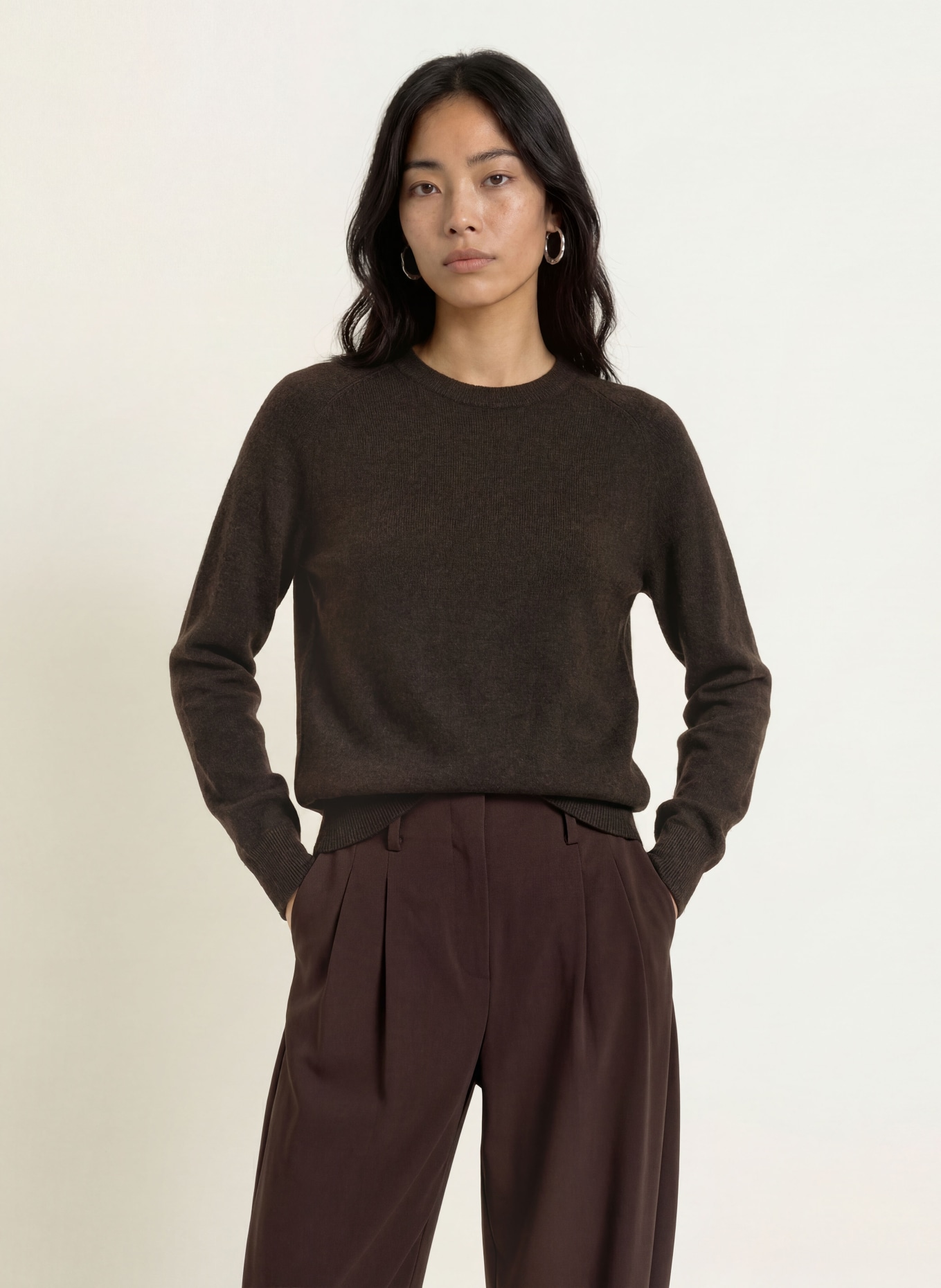 REPEAT Kasjmiertrui: MARRON FONCÉ