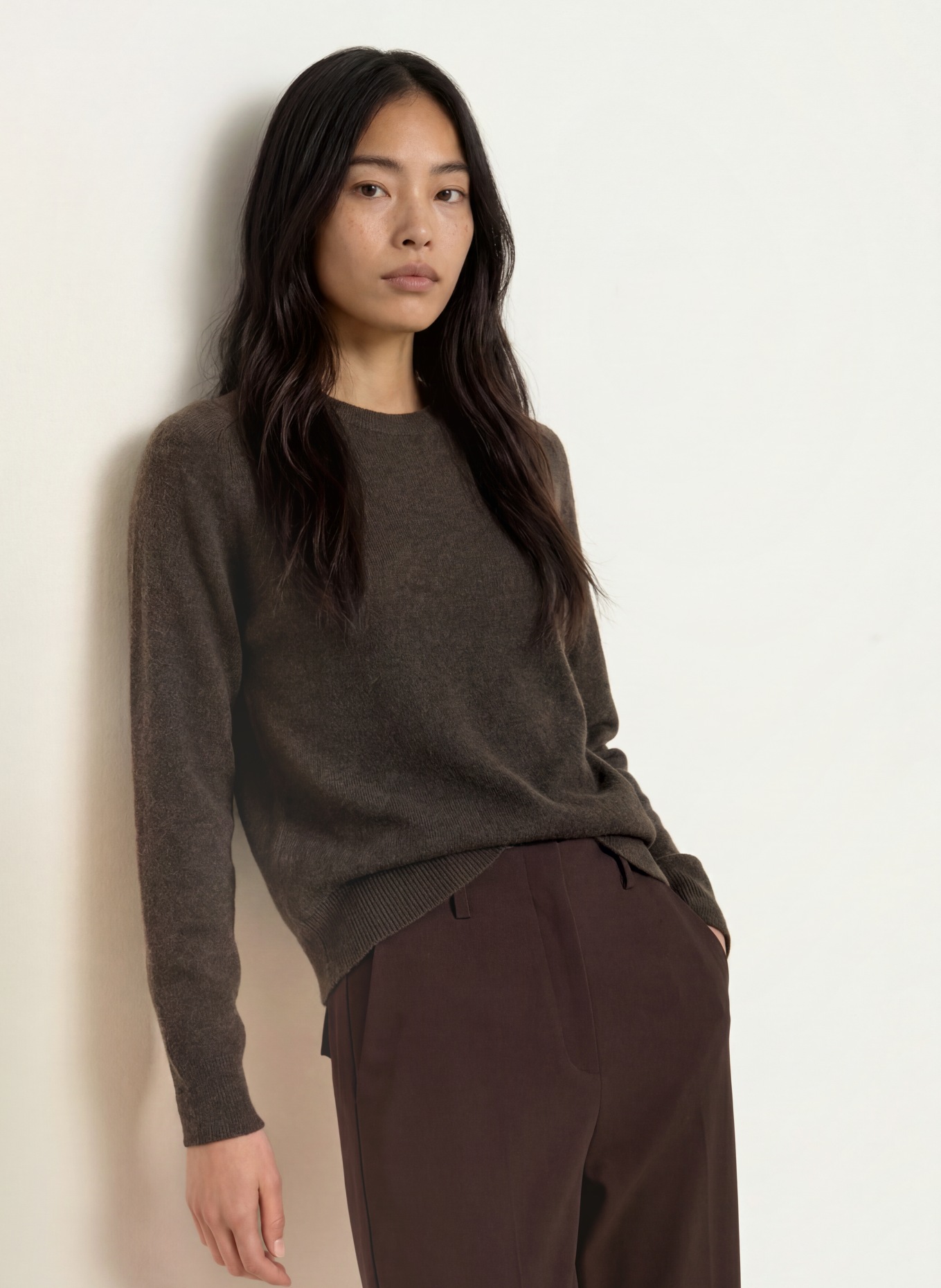 REPEAT Kasjmiertrui: MARRON FONCÉ
