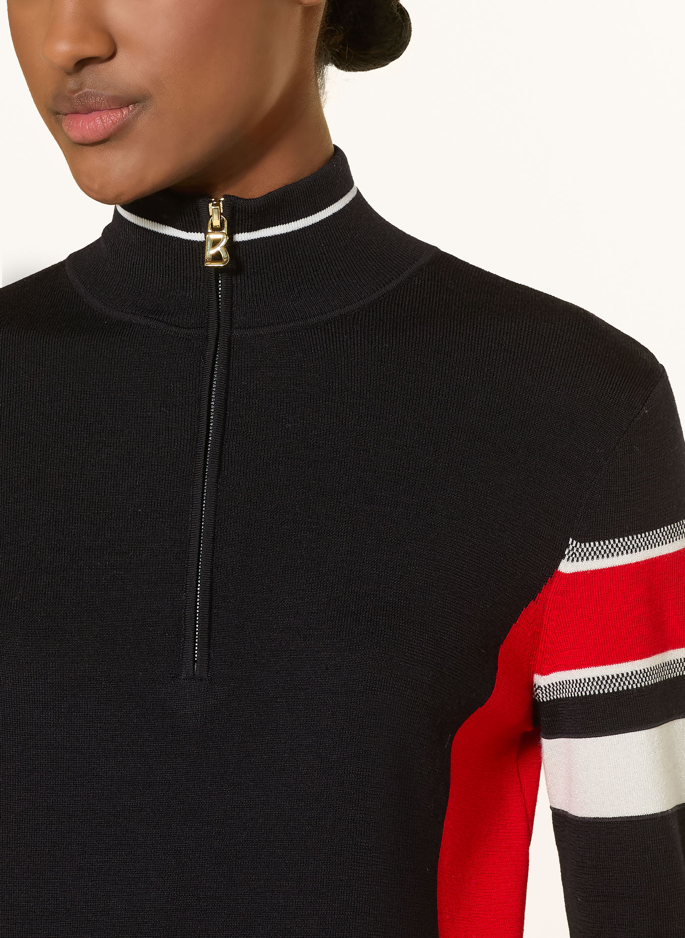 BOGNER Col roulé LARI: BLEU FONCÉ / ROUGE / BLANC
