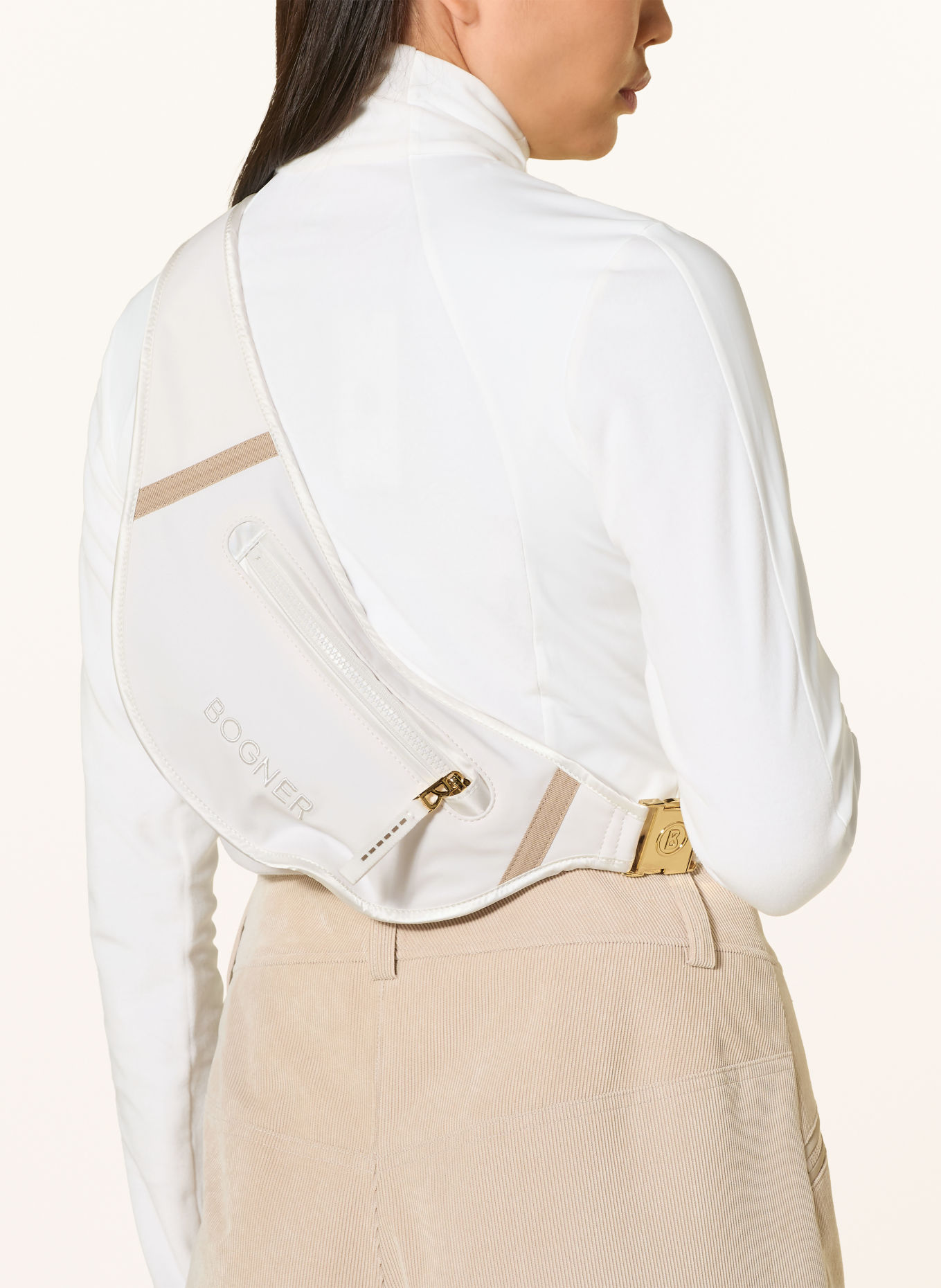 BOGNER KARLA belt bag: WHITE / CAMEL