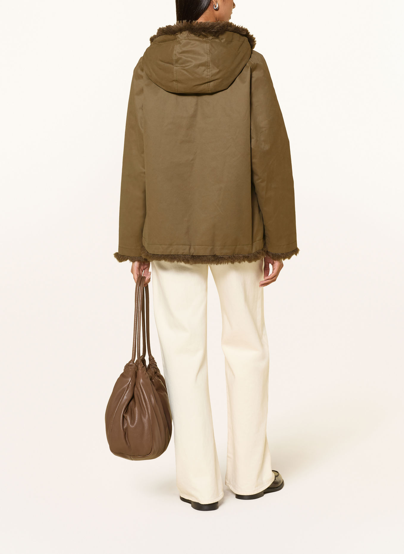 MILESTONE Parka MSTASSIA met imitatiebont: OLIJF