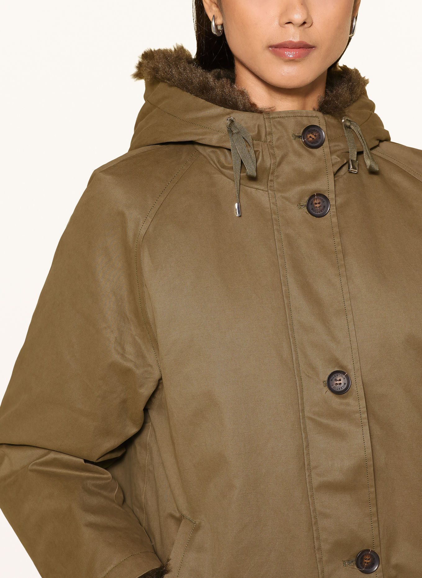 MILESTONE Parka MSTASSIA met imitatiebont: OLIJF