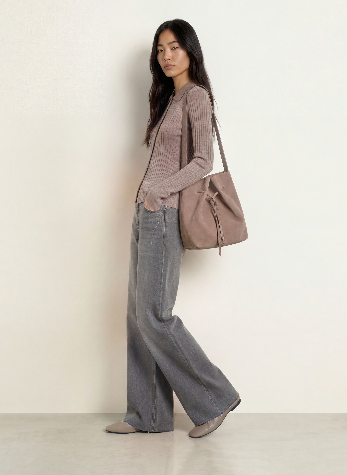 darling harbour Gilet en laine mérinos: STONE MELANGE