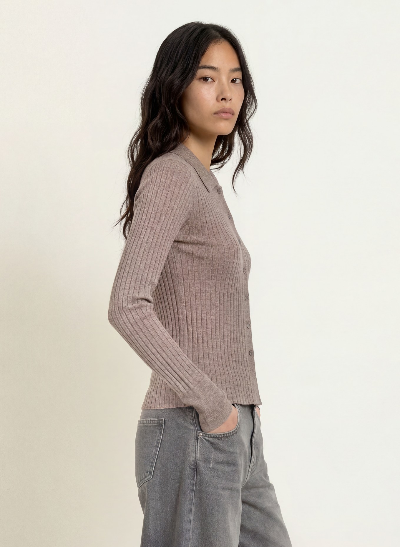 darling harbour Gilet en laine mérinos: STONE MELANGE