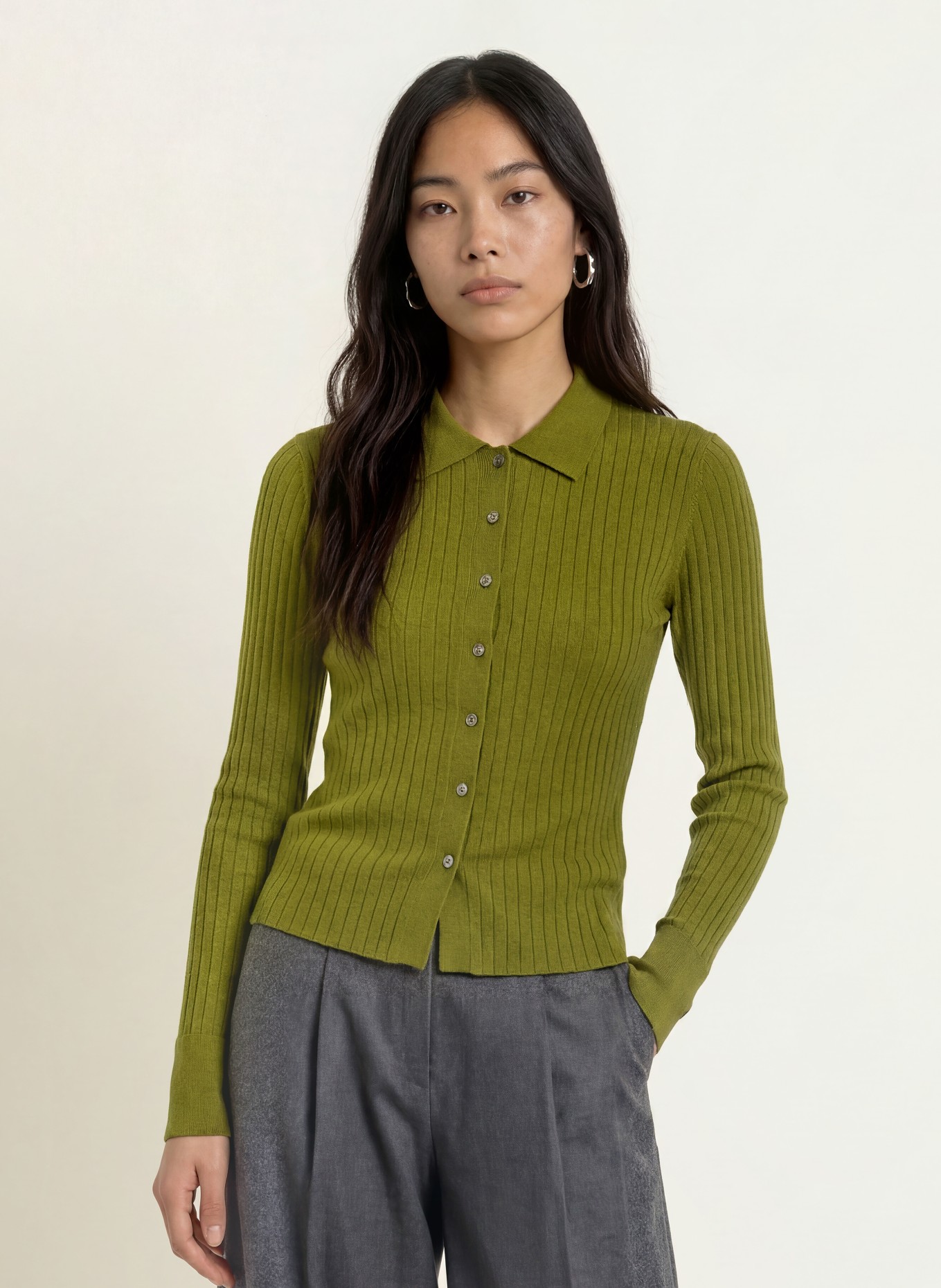 darling harbour Gilet en laine mérinos: Tea Green