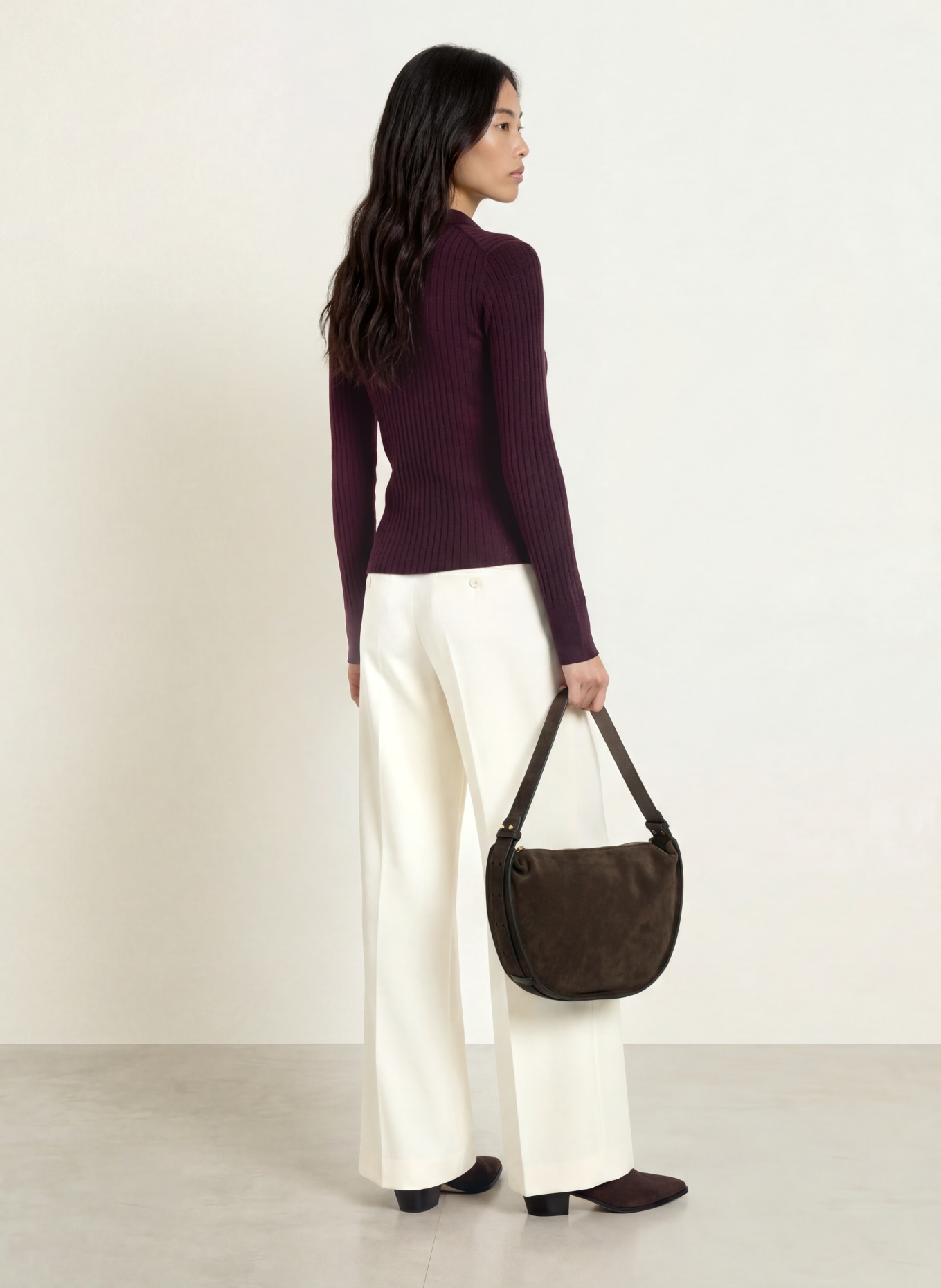 darling harbour Gilet en laine mérinos: PLUM