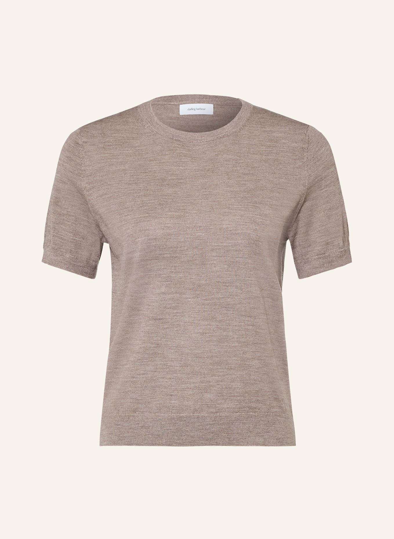 darling harbour Strickshirt aus Merinowolle: STONE MELANGE