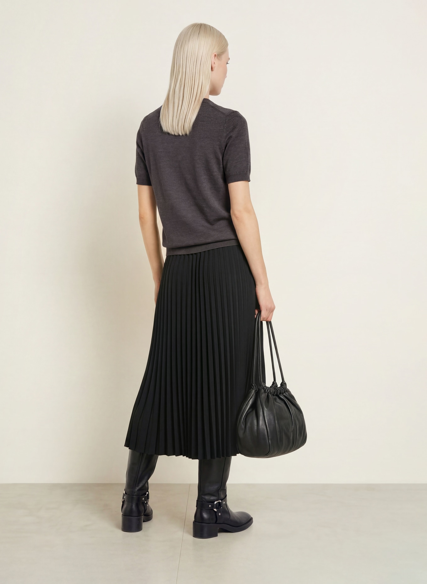 darling harbour Strickshirt aus Merinowolle: truffle melange