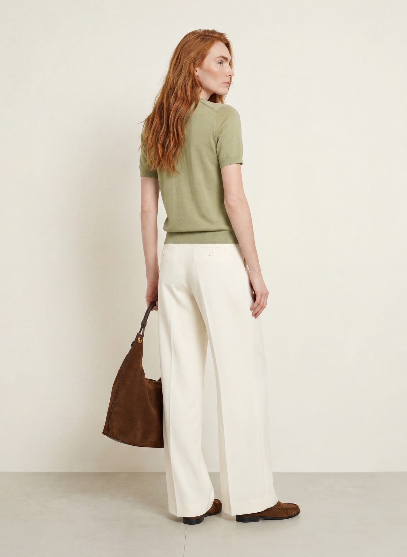 darling harbour Haut en maille en laine mérinos: Tea Green