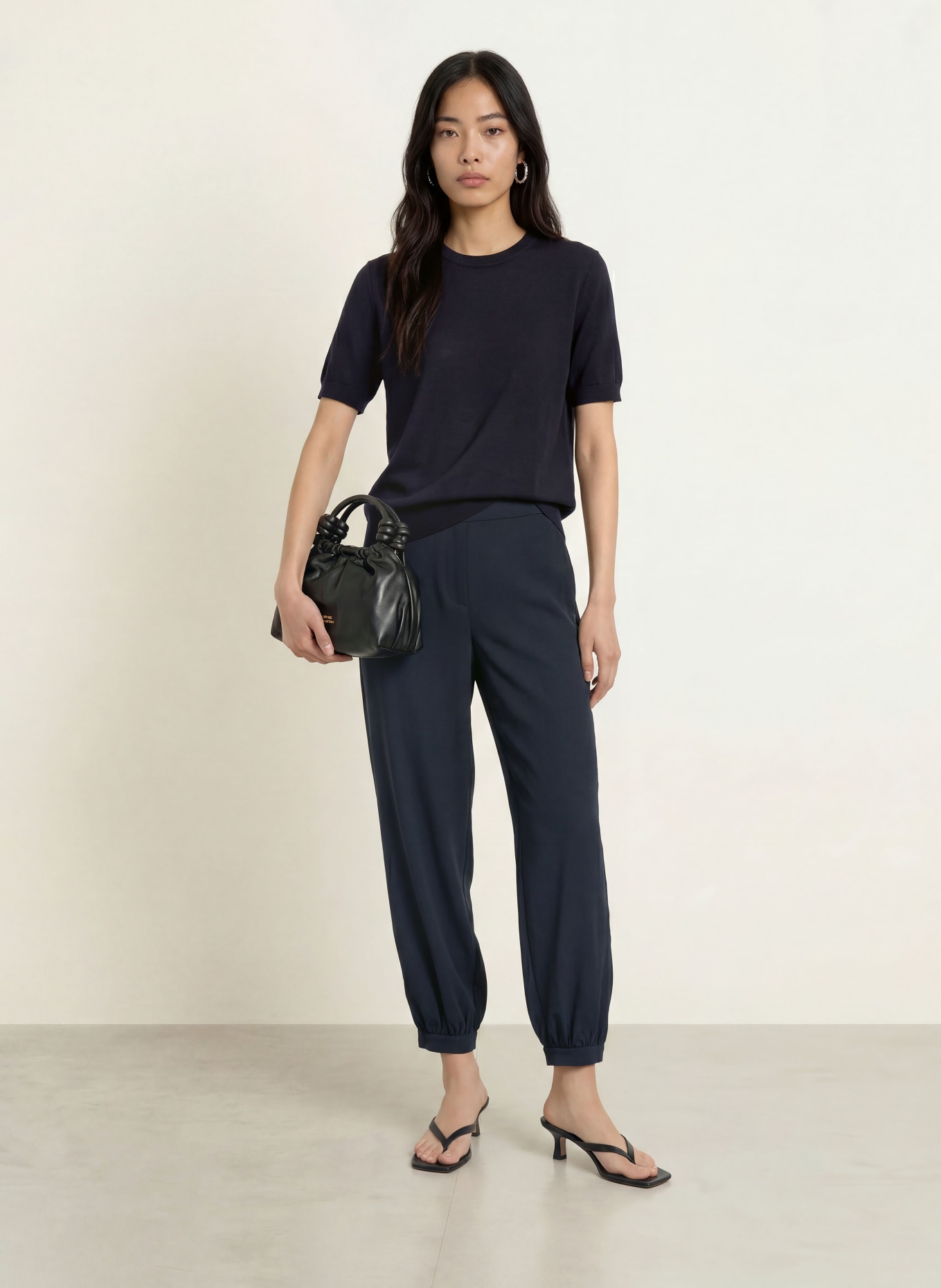 darling harbour Haut en maille en laine mérinos: NAVY