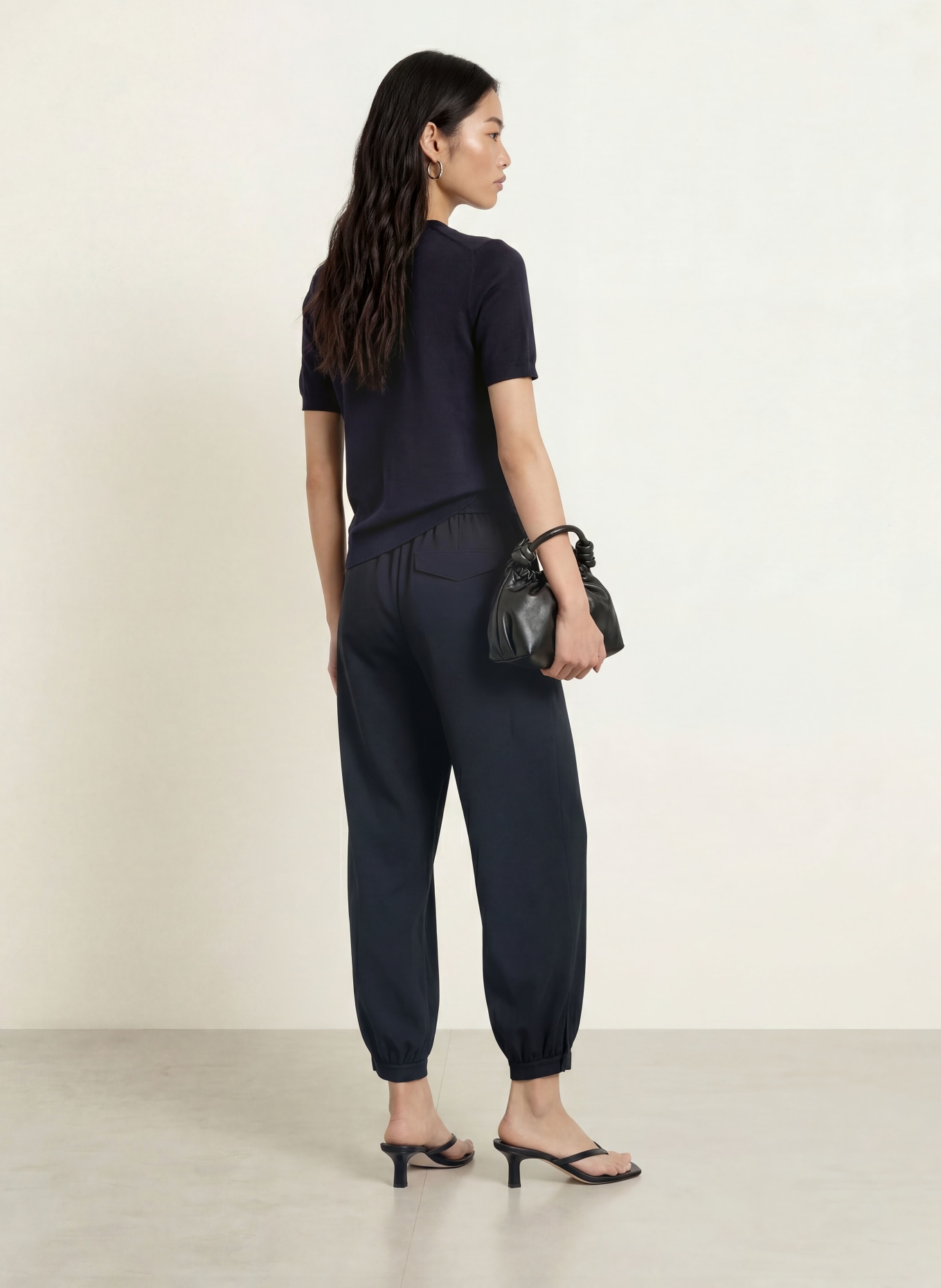 darling harbour Haut en maille en laine mérinos: NAVY