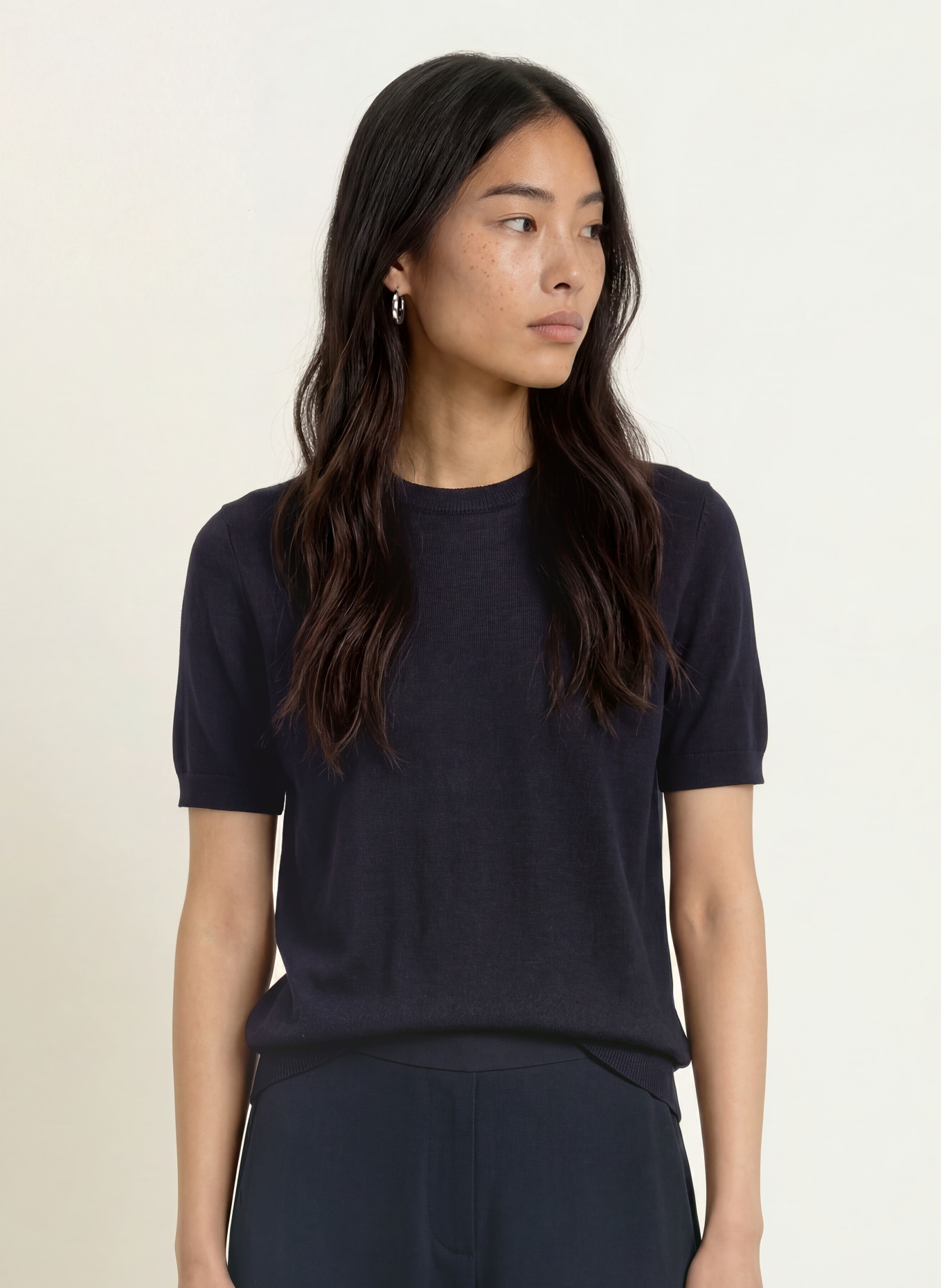 darling harbour Haut en maille en laine mérinos: NAVY