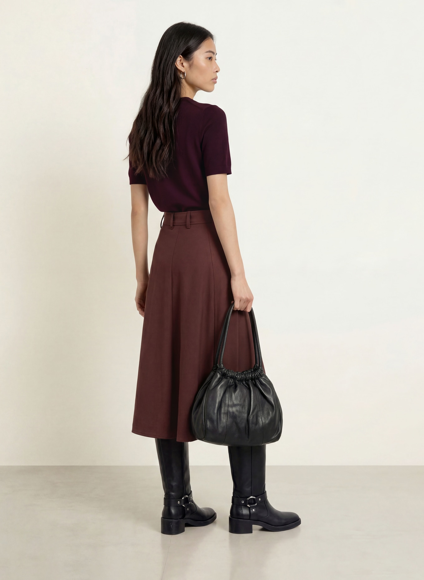 darling harbour Haut en maille en laine mérinos: PLUM