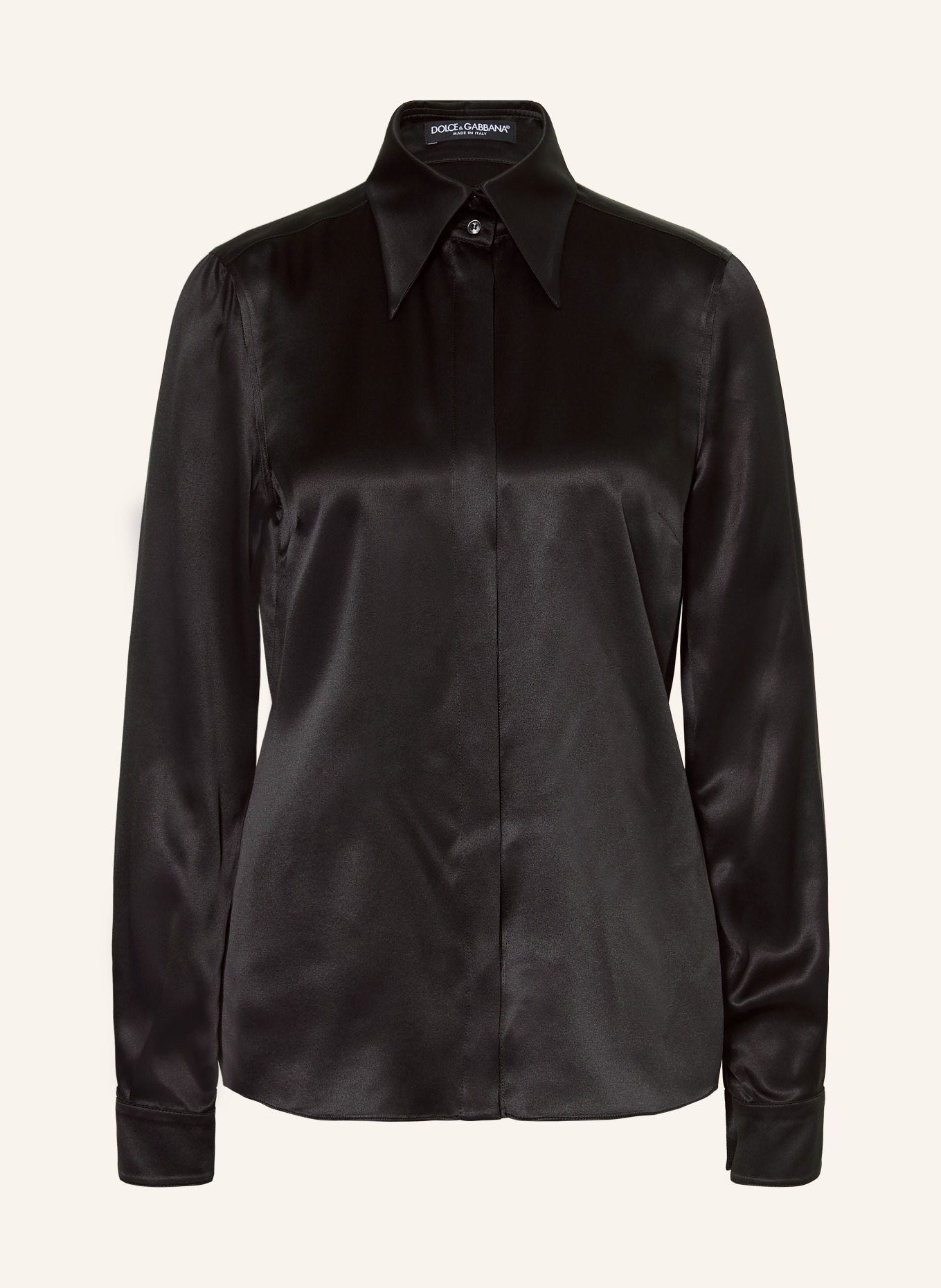 DOLCE & GABBANA Hemdbluse aus Seide: SCHWARZ