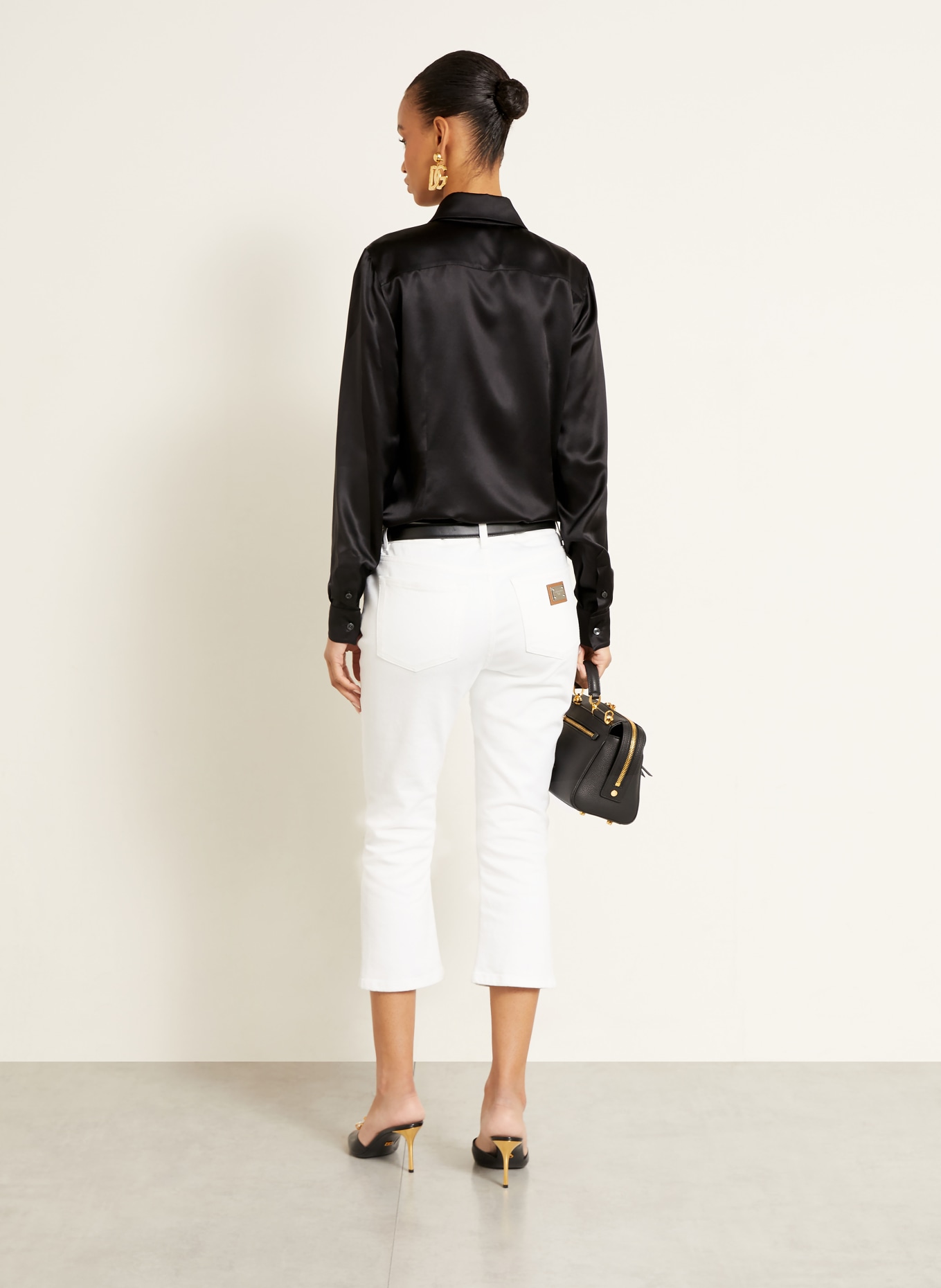 DOLCE & GABBANA Hemdbluse aus Seide: SCHWARZ