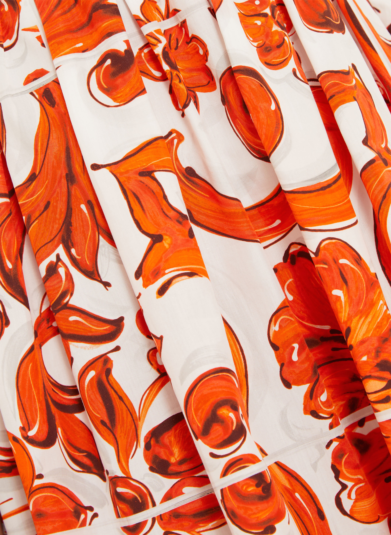 DOLCE & GABBANA Cocktailkleid: ORANGE / WEISS