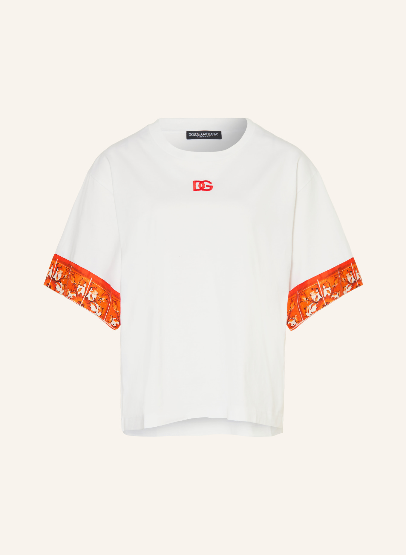 DOLCE & GABBANA T-shirt: WHITE / ORANGE