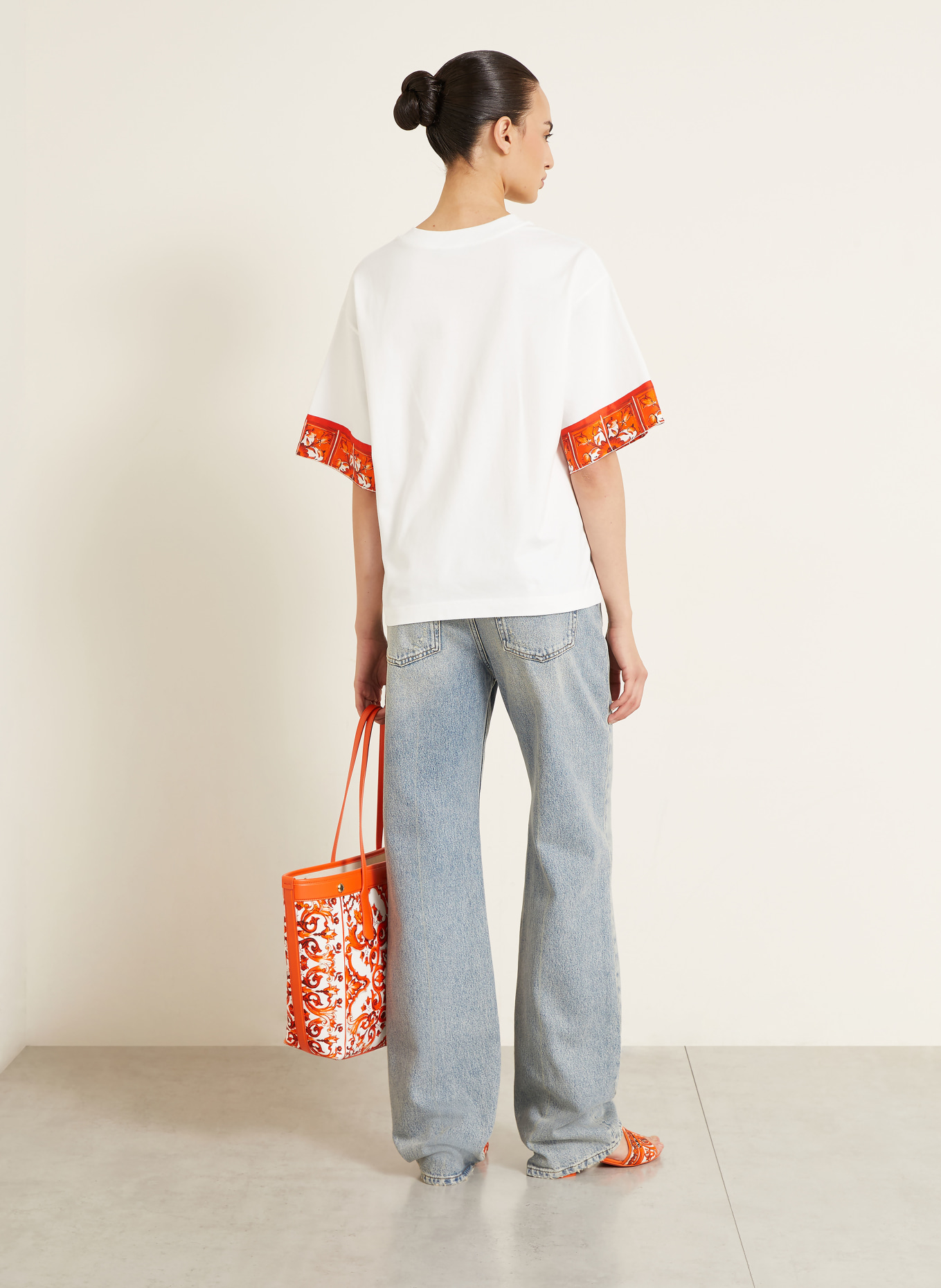 DOLCE & GABBANA T-shirt: WHITE / ORANGE
