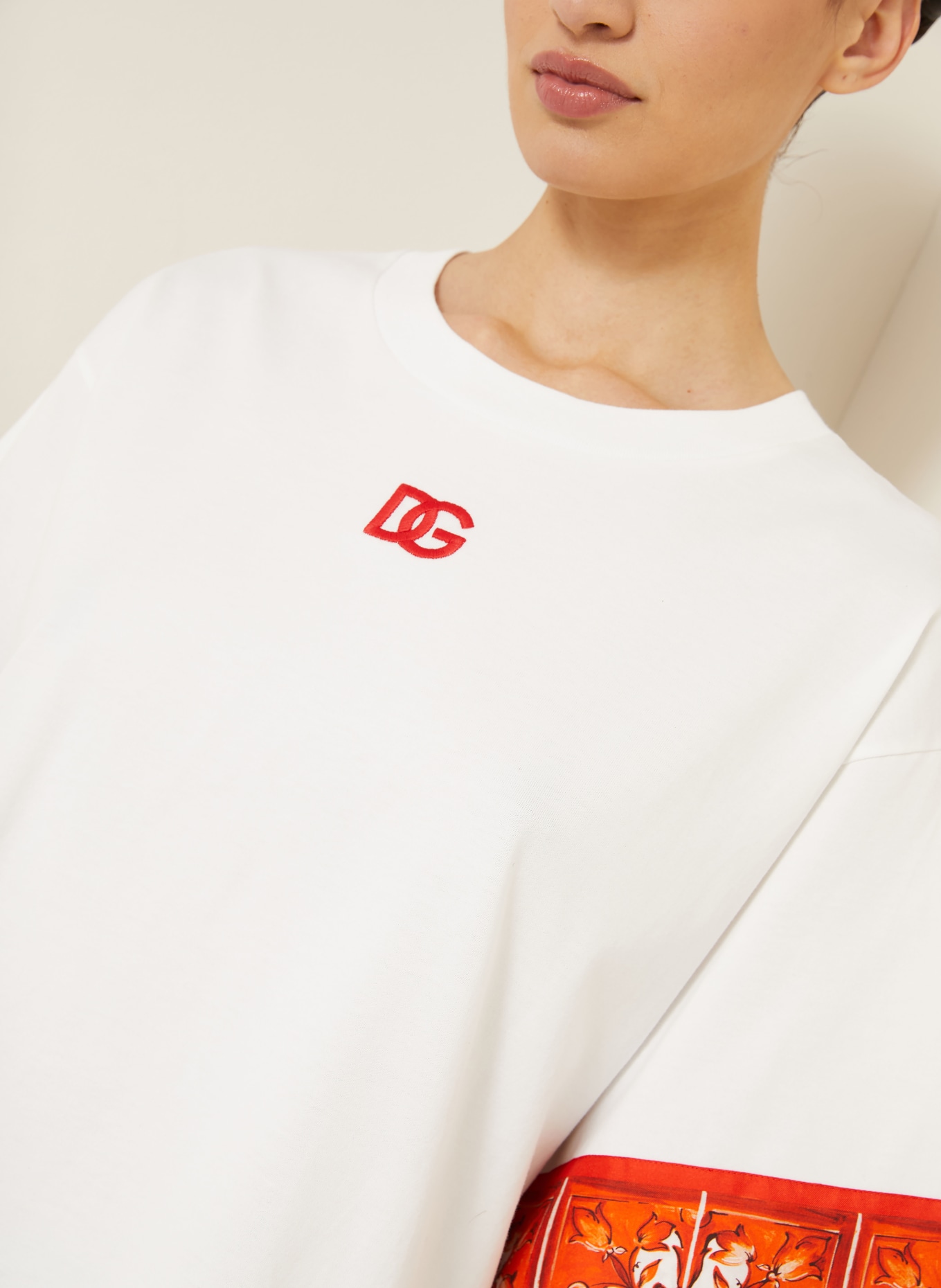 DOLCE & GABBANA T-shirt: WHITE / ORANGE