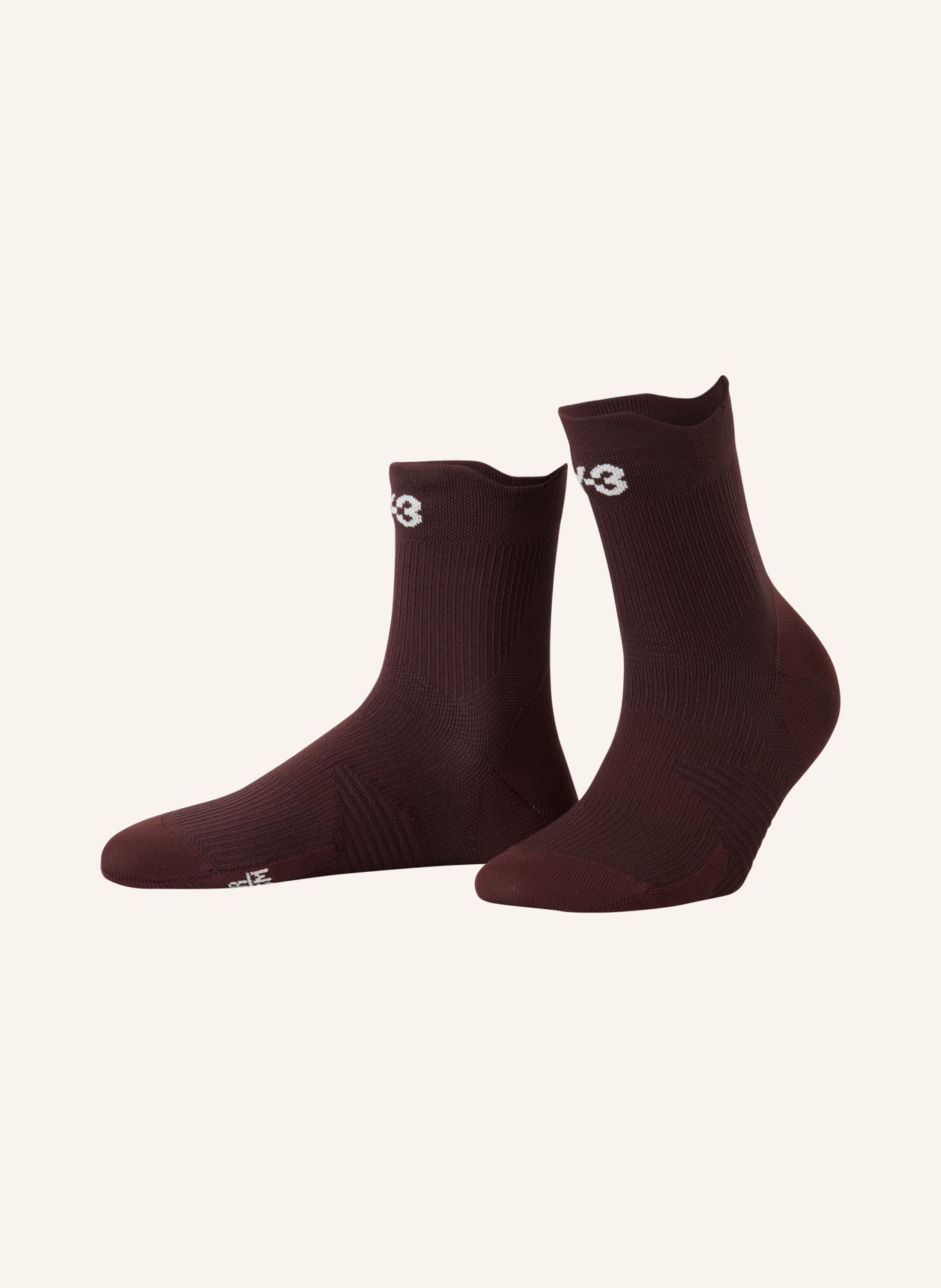 Y-3 Y-3 RUN Running Socks: DARK RED