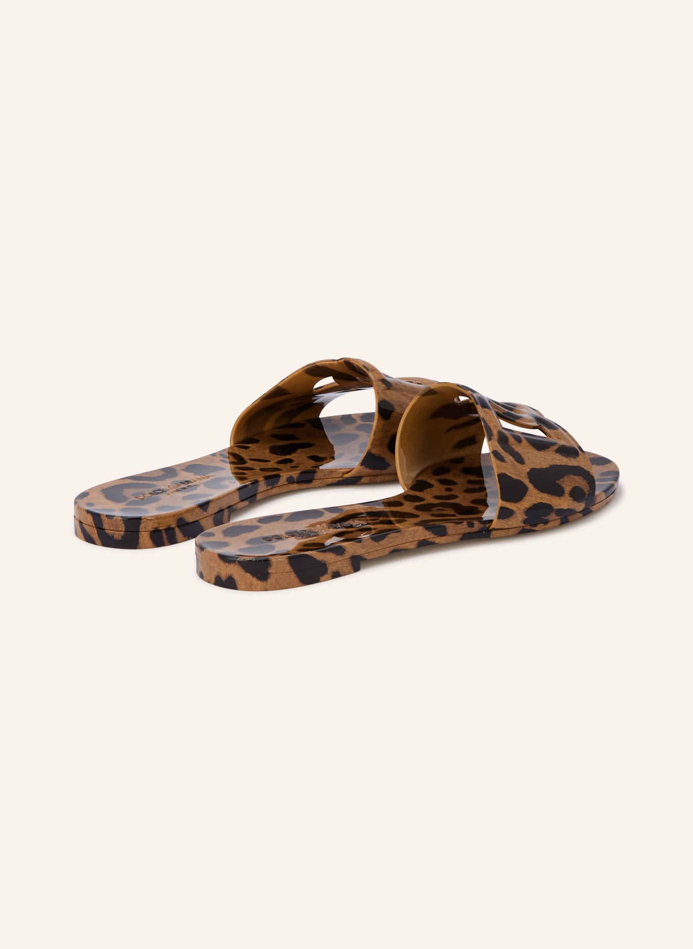 DOLCE & GABBANA Pantofle s výřezy: HNĚDÁ / ČERNÁ