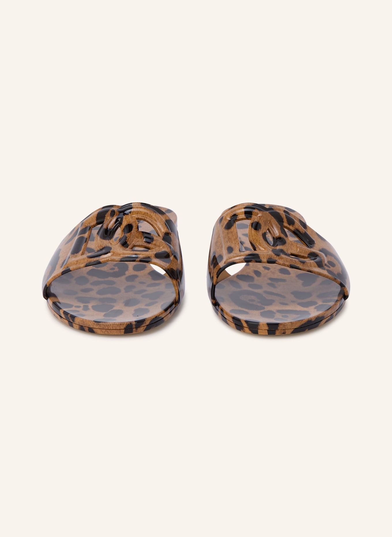 DOLCE & GABBANA Pantofle s výřezy: HNĚDÁ / ČERNÁ