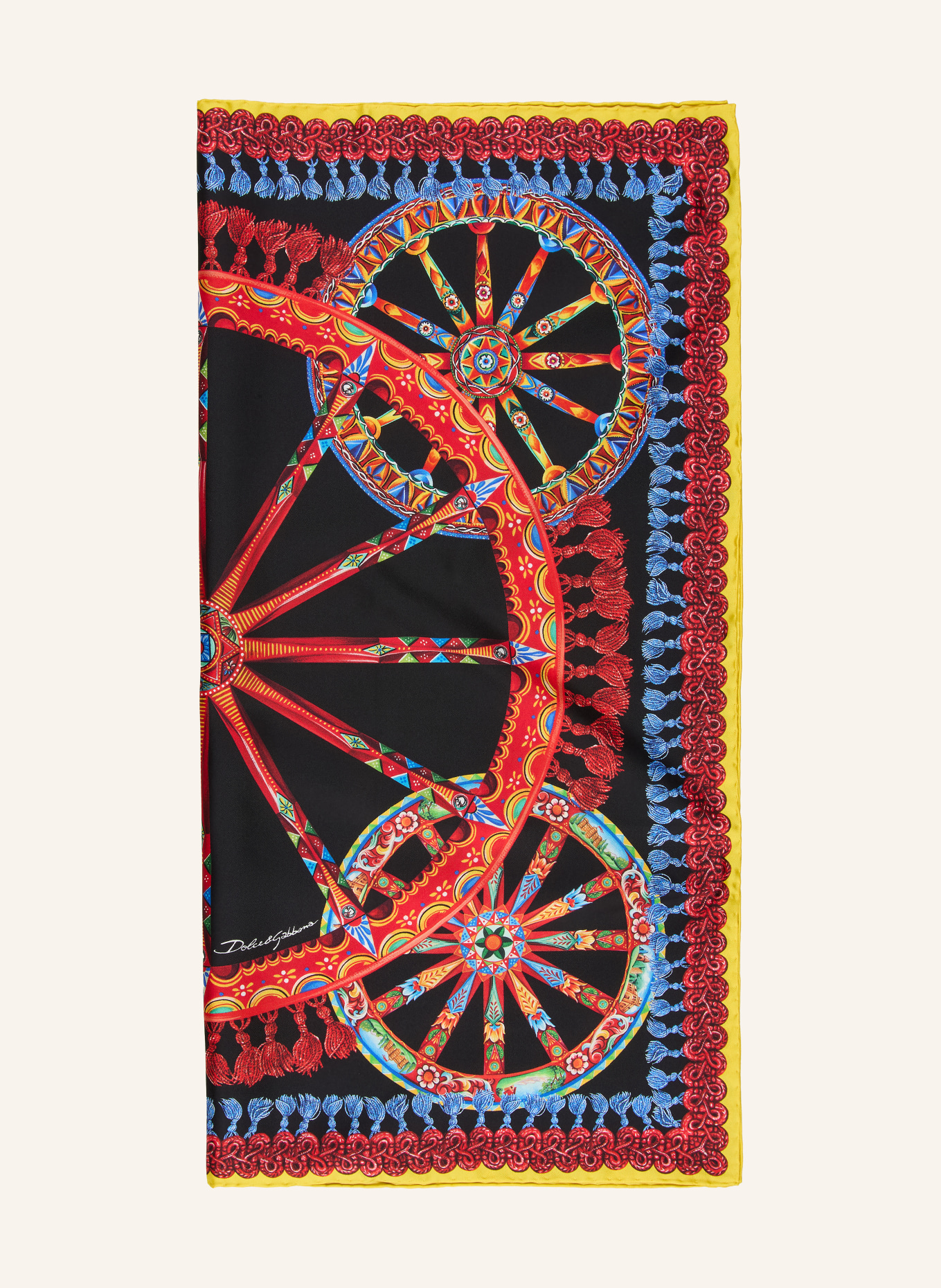 DOLCE & GABBANA Seidentuch: SCHWARZ / ROT / BLAU