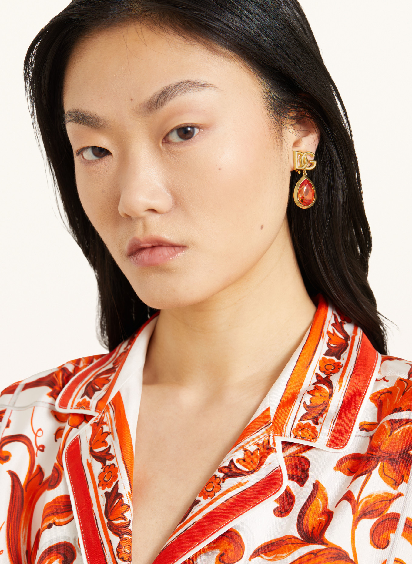 DOLCE & GABBANA Clip-on earrings: GOLD / ORANGE