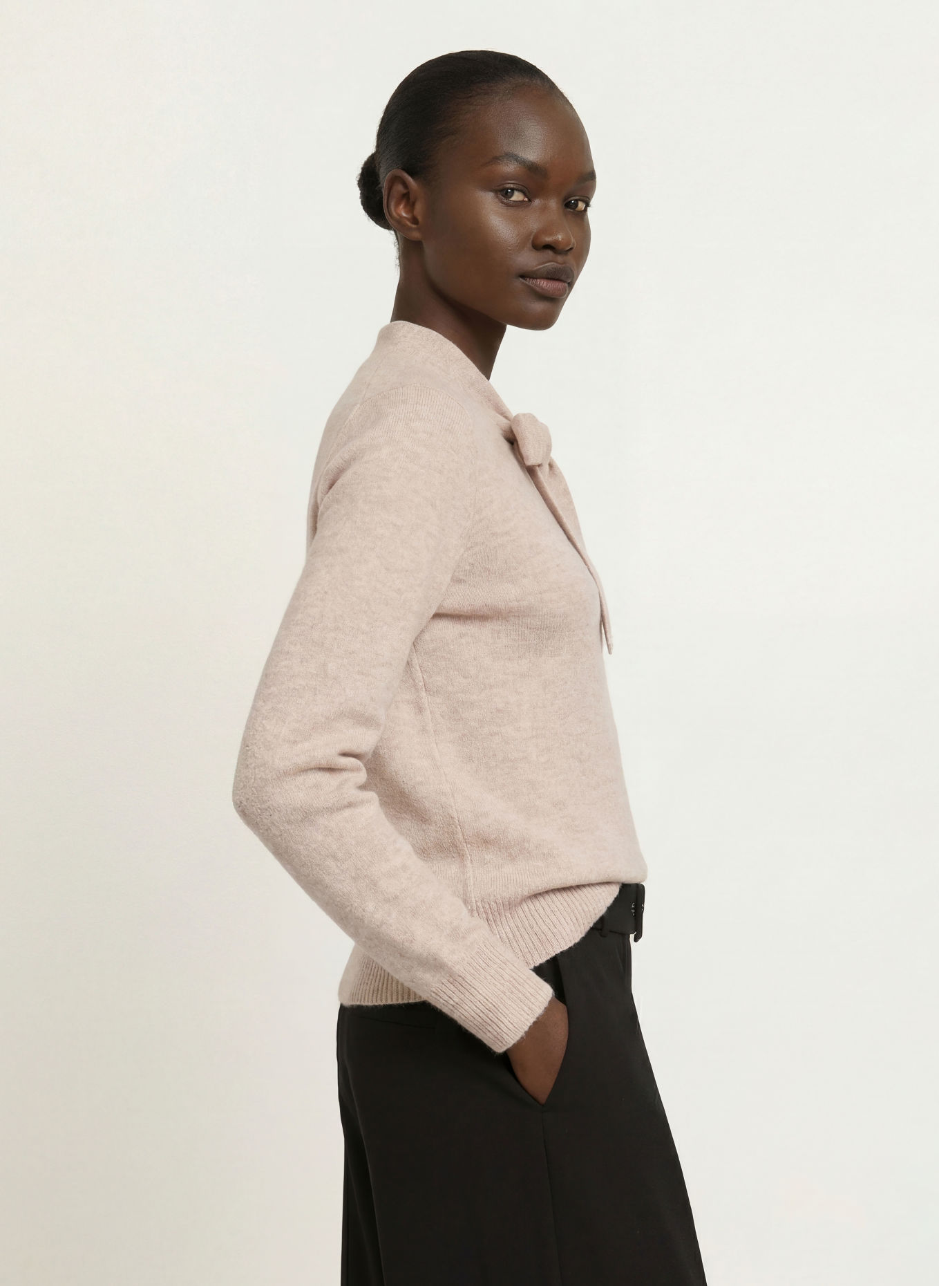 lilienfels Tröja med kashmir och fluga: BEIGE