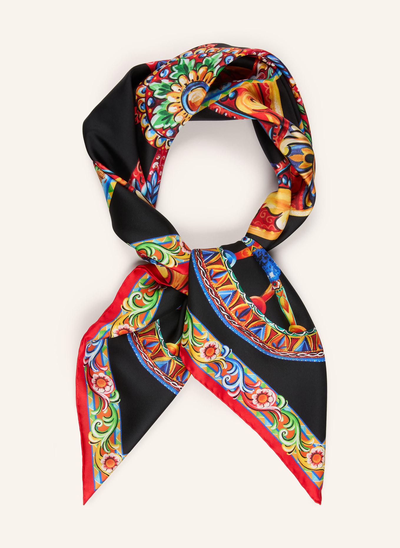 DOLCE & GABBANA Seidentuch: SCHWARZ / ROT / BLAU