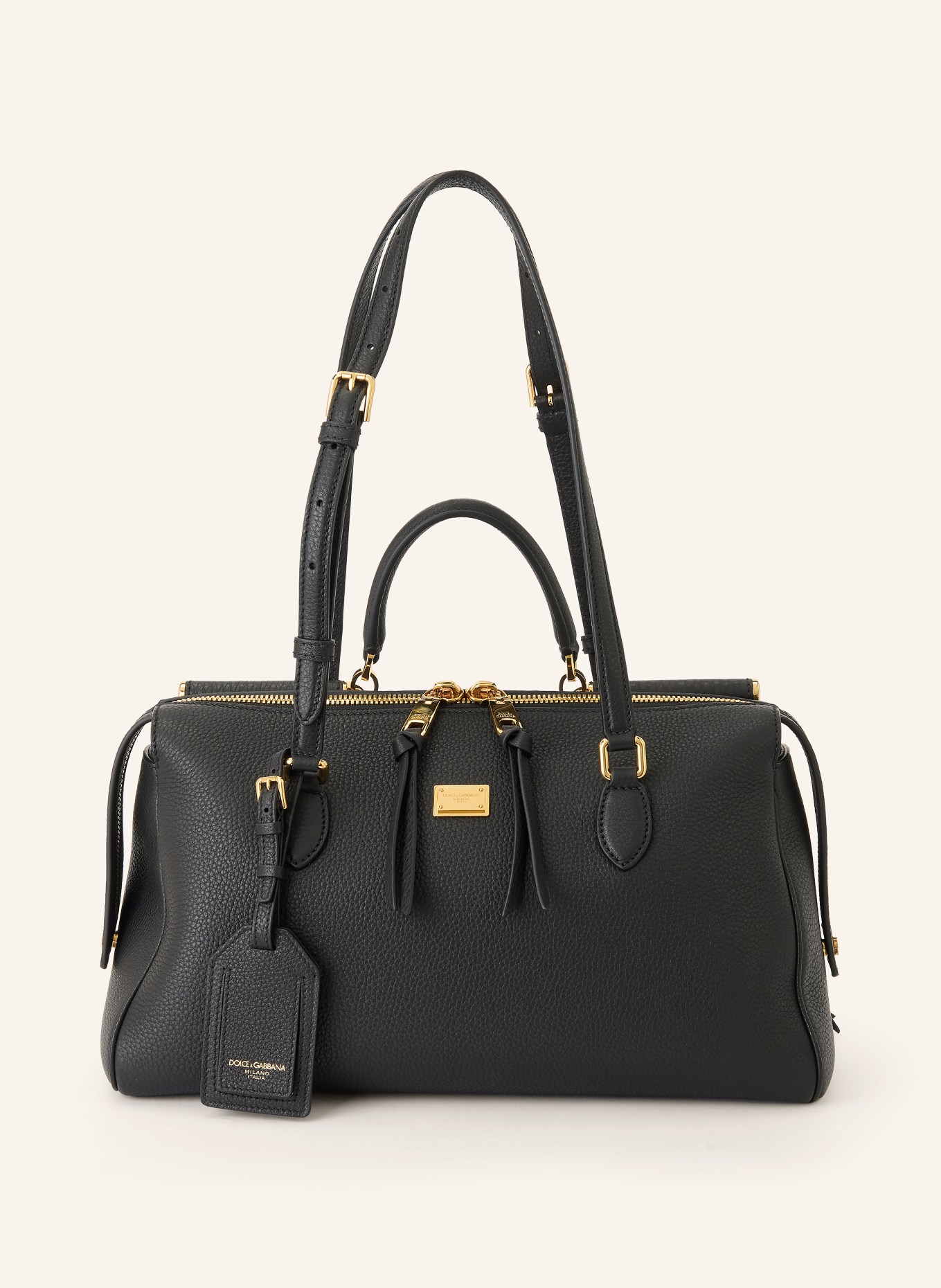 DOLCE & GABBANA Schultertasche VITTORIA: SCHWARZ / GOLD