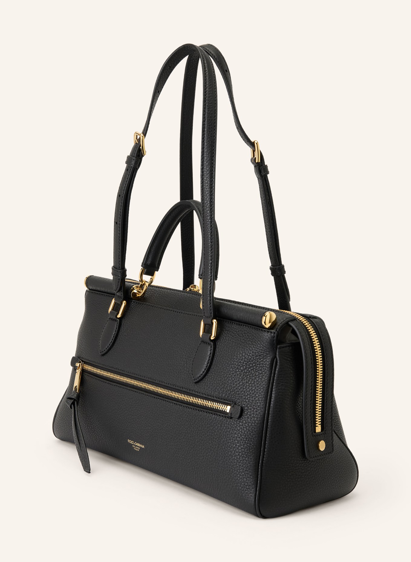 DOLCE & GABBANA Schultertasche VITTORIA: SCHWARZ / GOLD