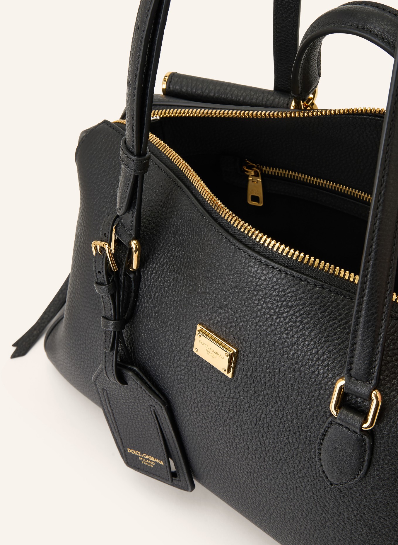 DOLCE & GABBANA Schultertasche VITTORIA: SCHWARZ / GOLD