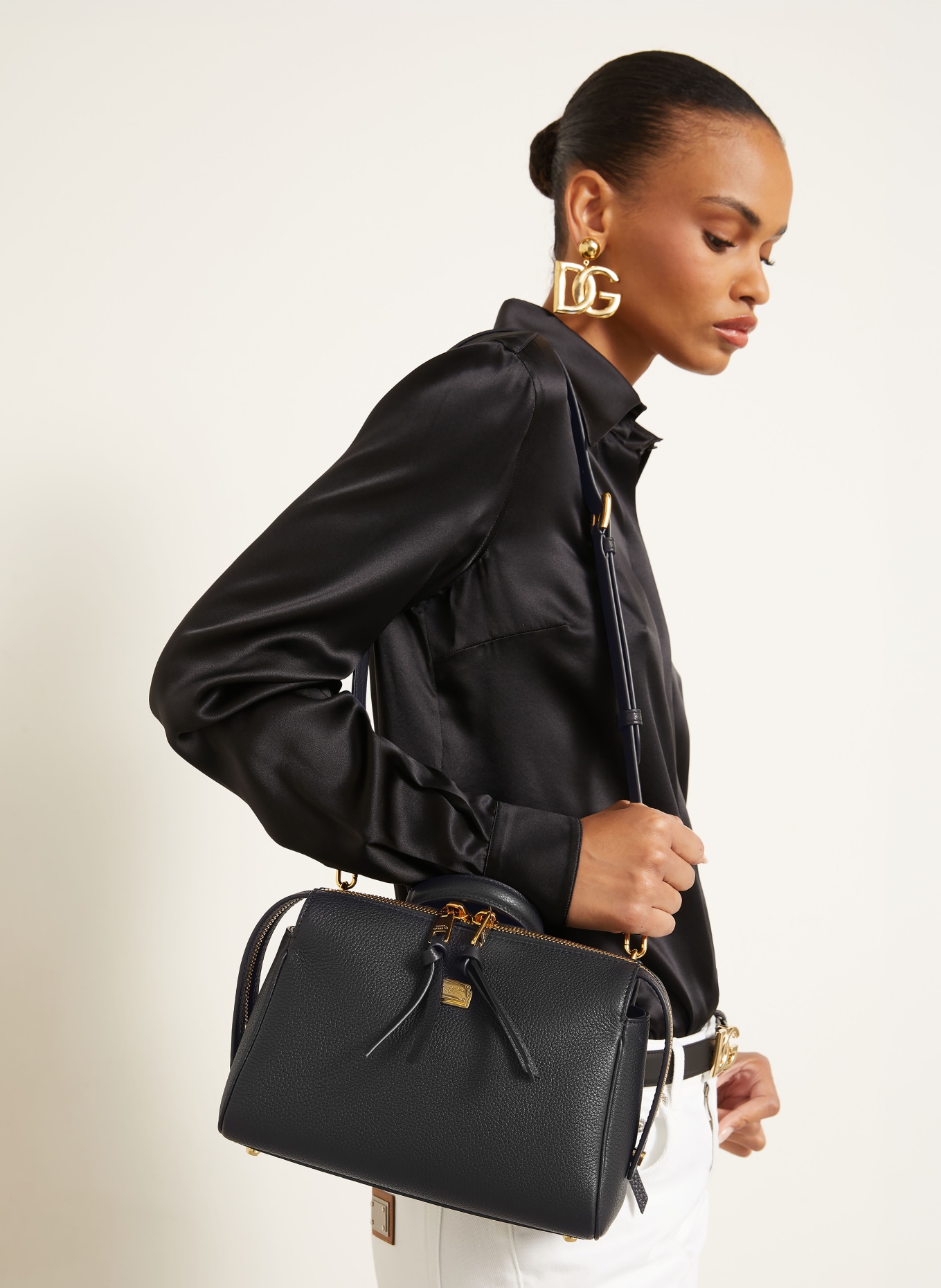 DOLCE & GABBANA Sac à bandoulière ODESSA: NOIR / OR