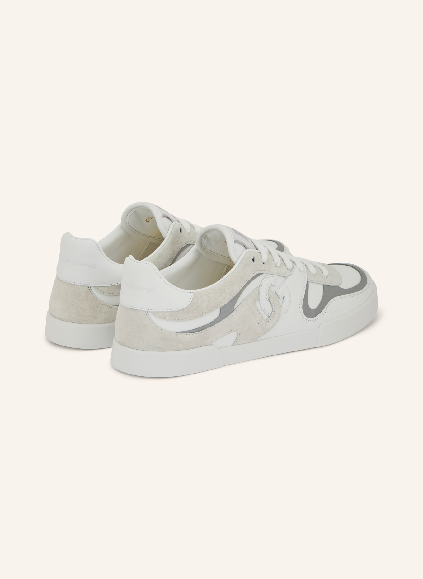 DOLCE & GABBANA Sneakers PORTOFINO: WIT / ZILVER / BEIGE
