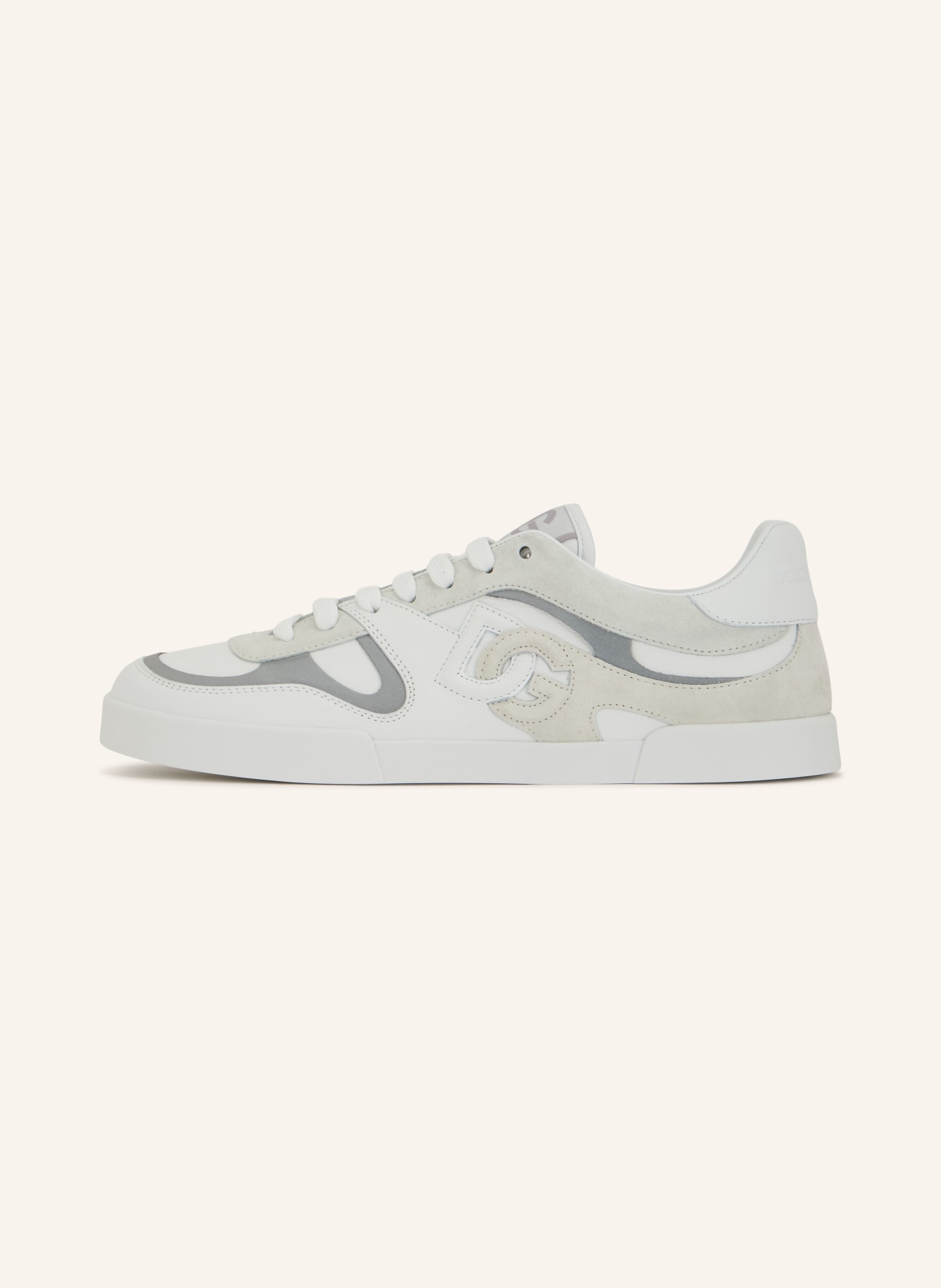 DOLCE & GABBANA Sneakers PORTOFINO: WIT / ZILVER / BEIGE