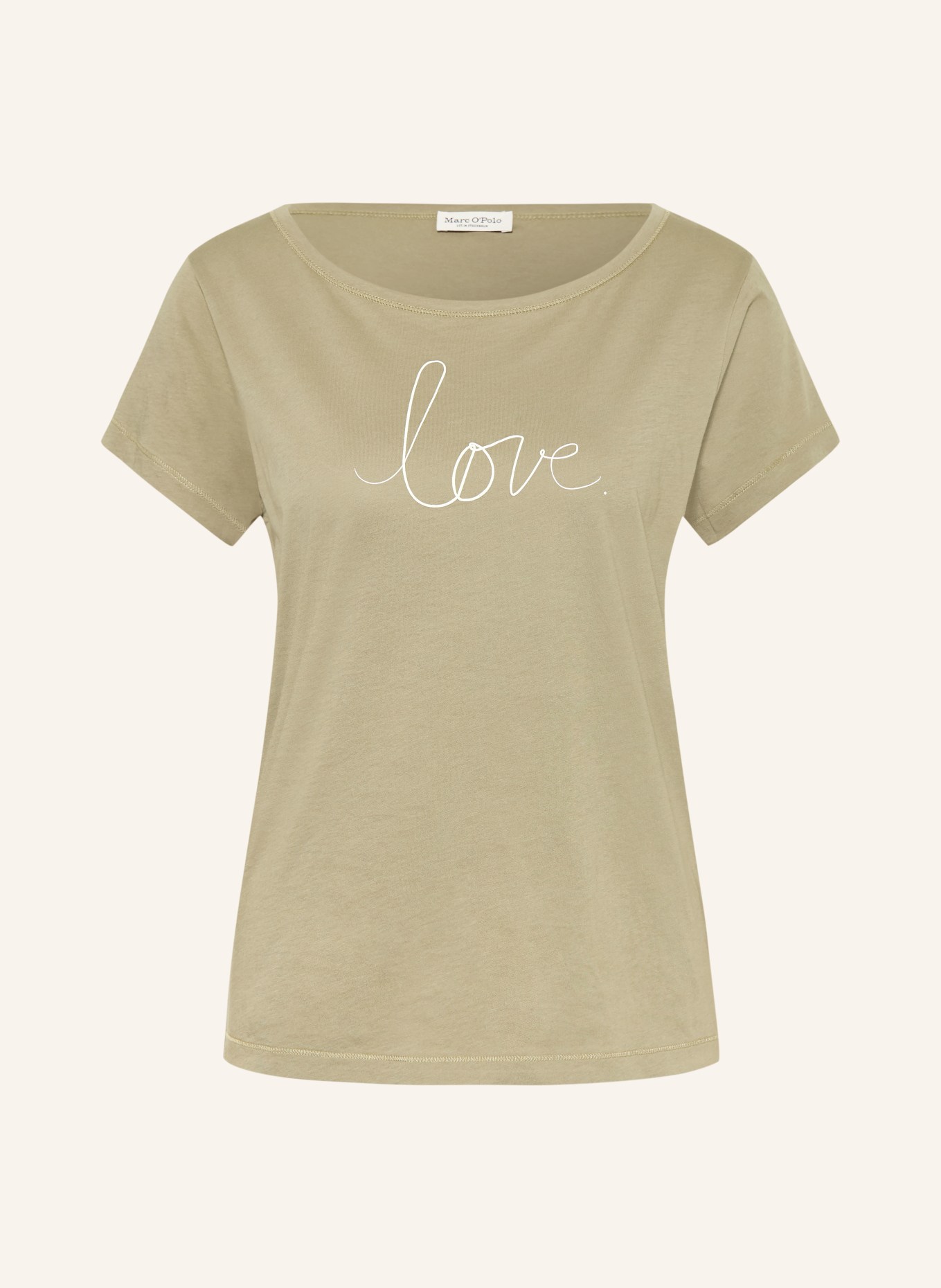 Marc O'Polo T-shirt: OLIWKOWY / BIAŁY