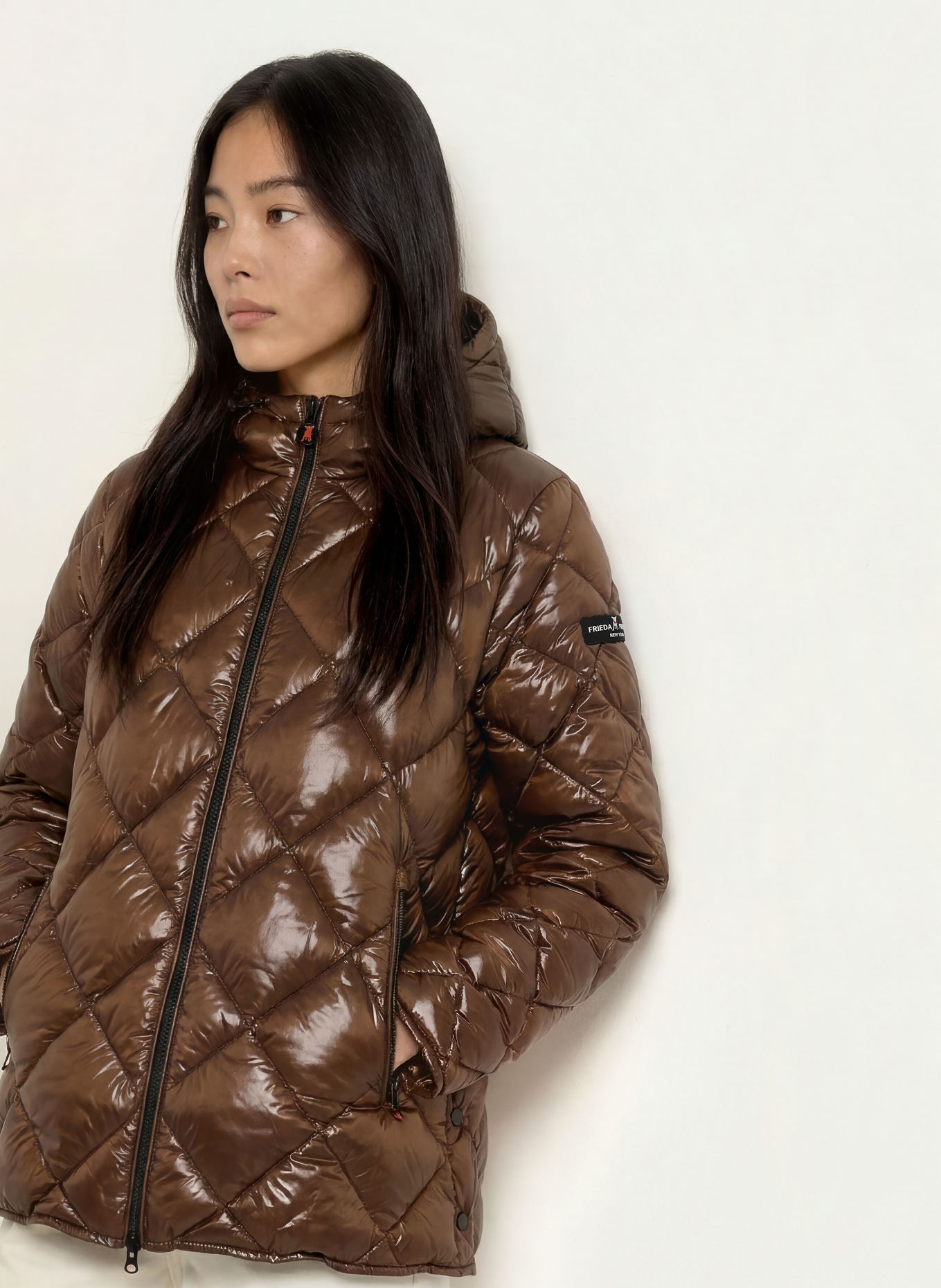 FRIEDA & FREDDIES FINJA Quilted Jacket: DARK BROWN