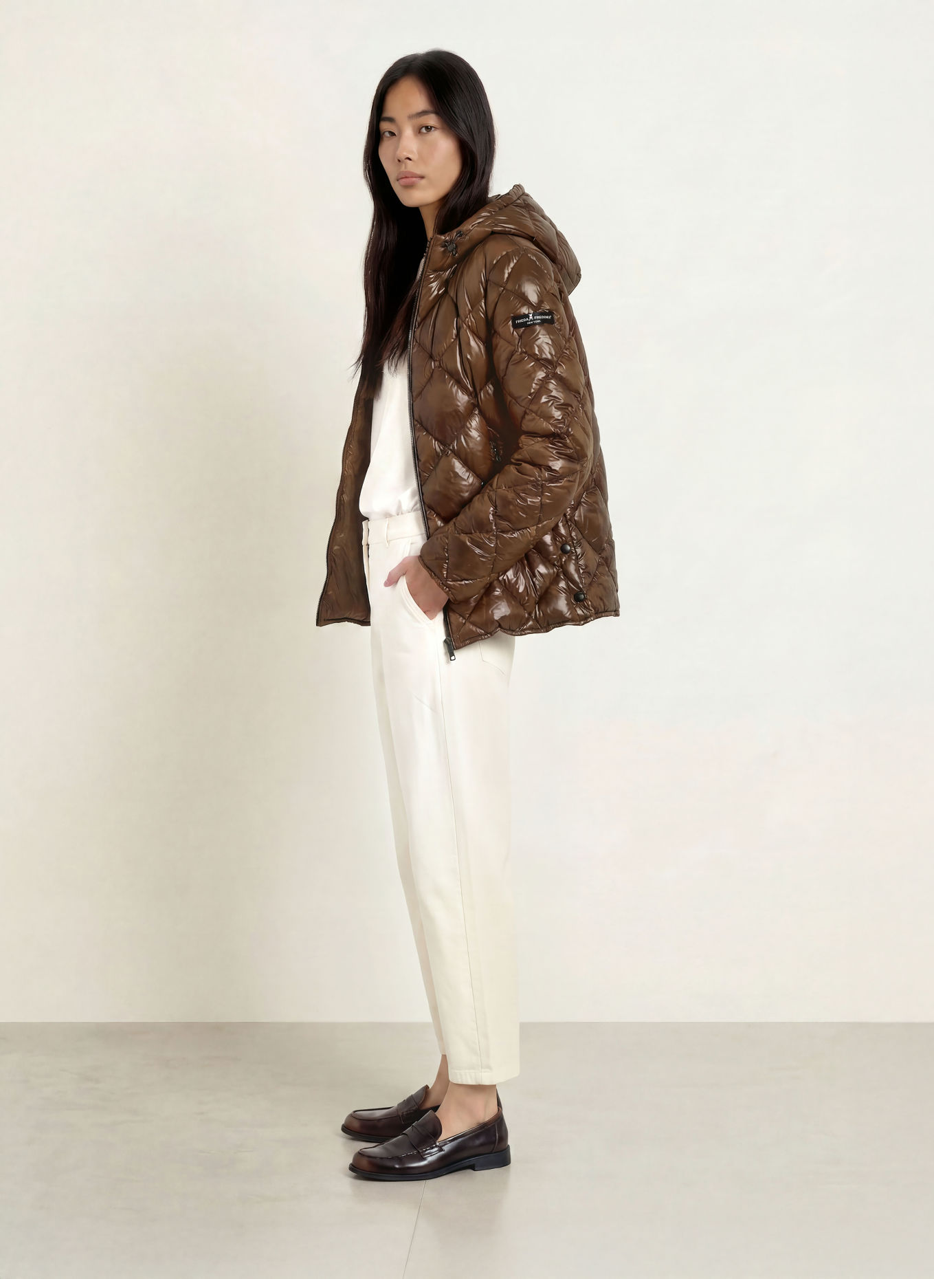 FRIEDA & FREDDIES FINJA Quilted Jacket: DARK BROWN