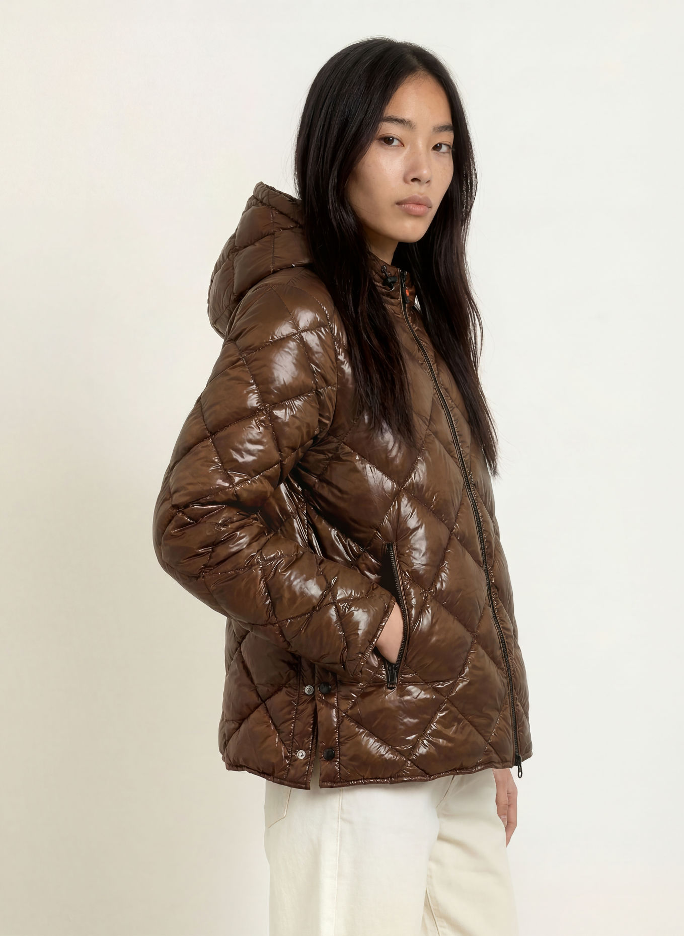 FRIEDA & FREDDIES FINJA Quilted Jacket: DARK BROWN
