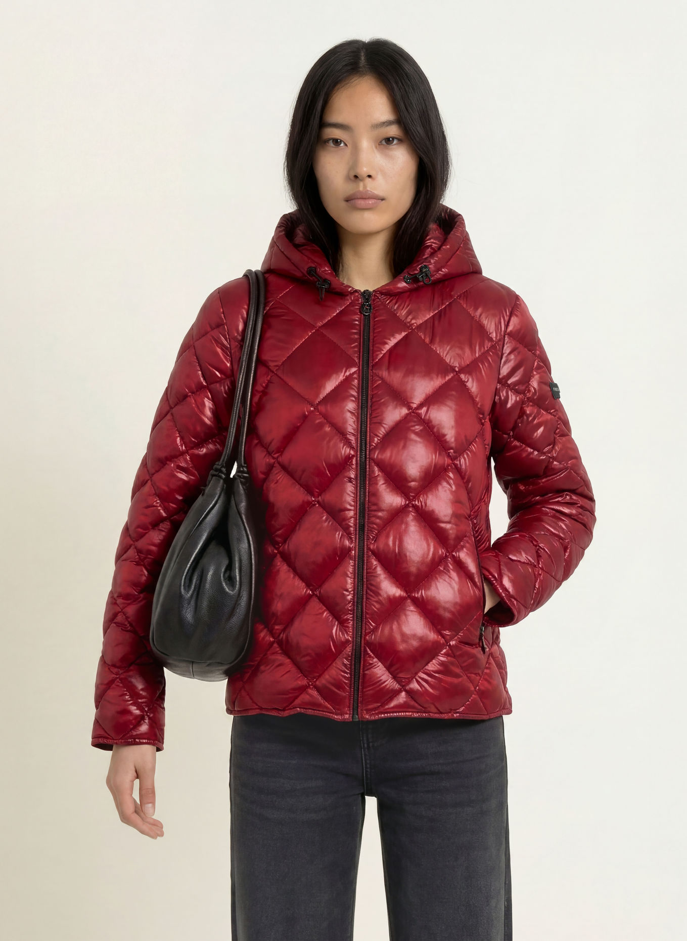 FRIEDA & FREDDIES FINJA Quilted Jacket: DARK RED
