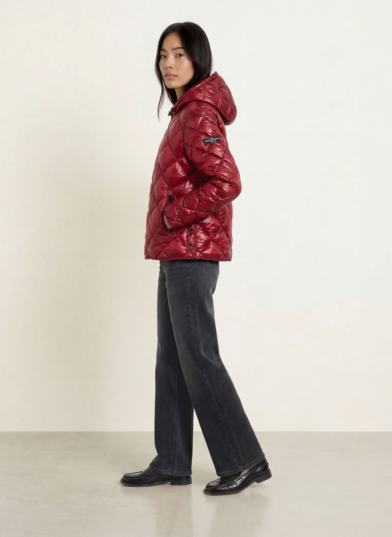 FRIEDA & FREDDIES FINJA Quilted Jacket: DARK RED