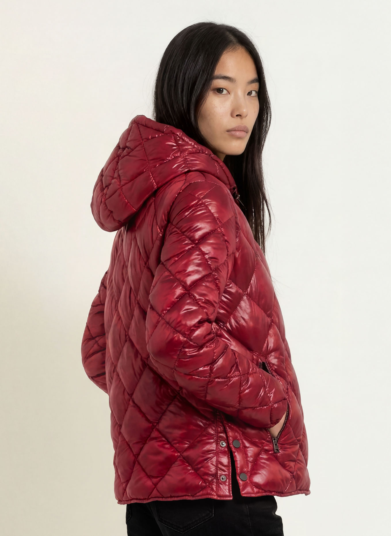 FRIEDA & FREDDIES FINJA Quilted Jacket: DARK RED