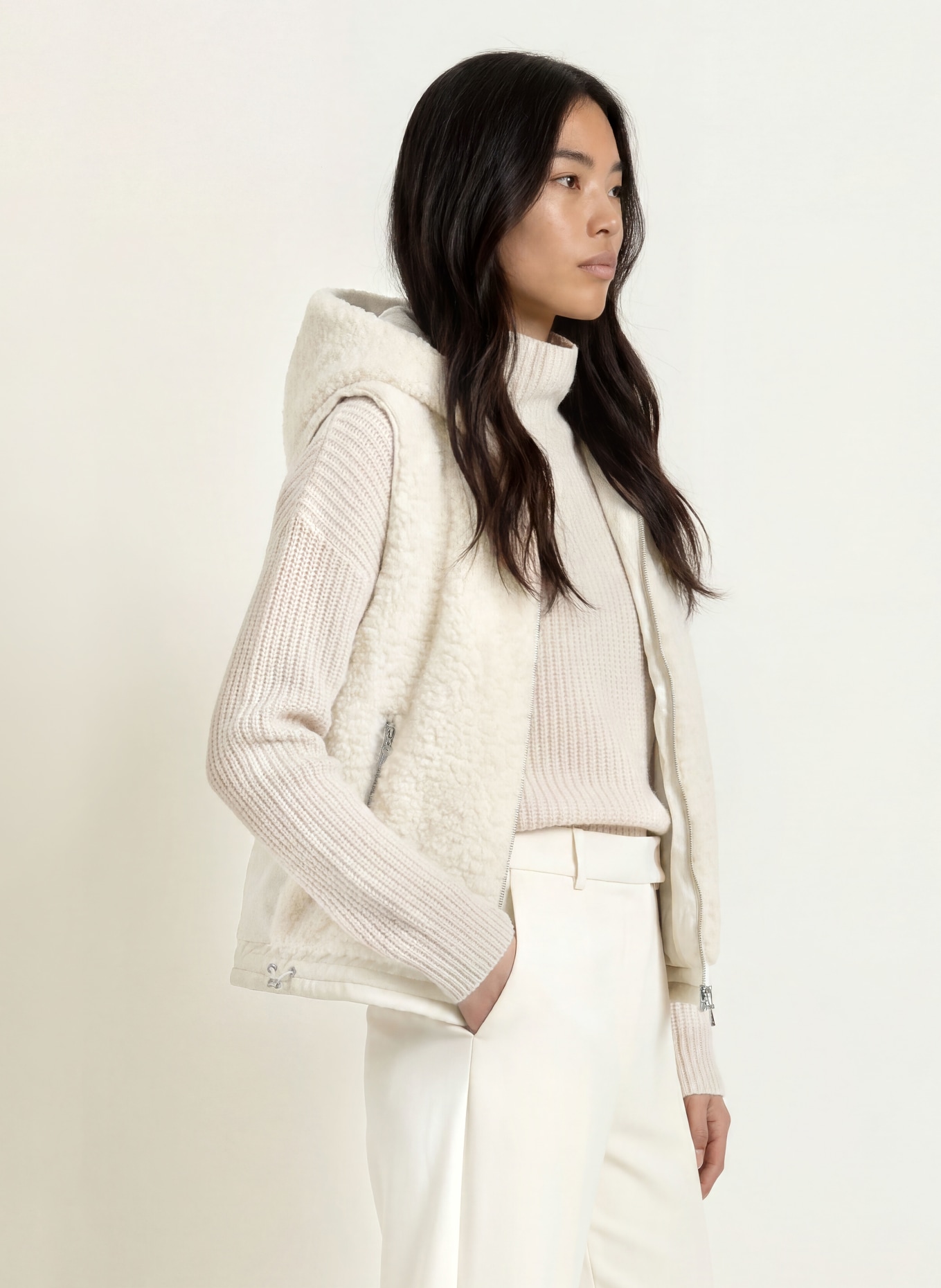 FRIEDA & FREDDIES Steppweste MISS DAISY im Materialmix: CREME