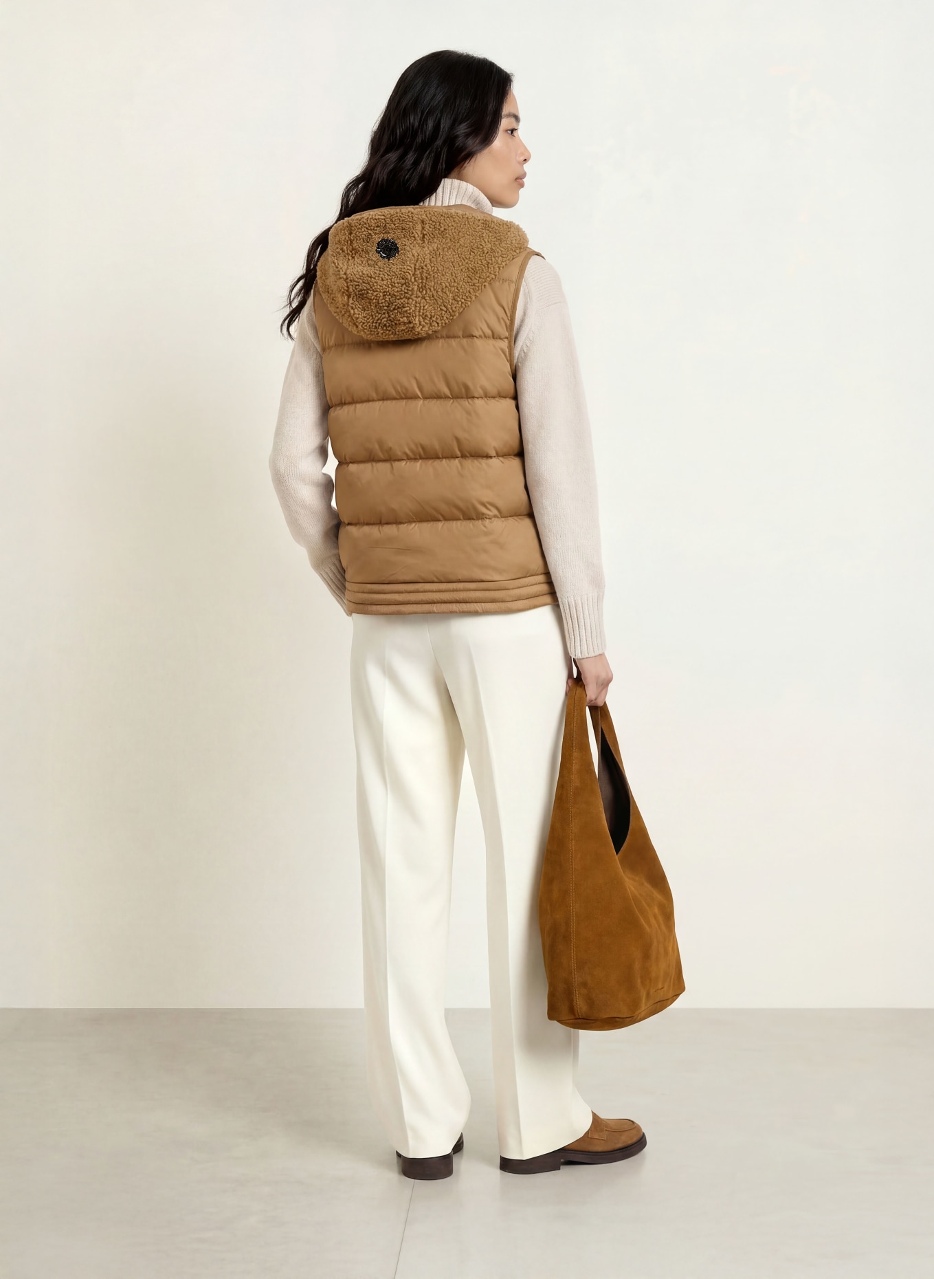 FRIEDA & FREDDIES Steppweste MISS DAISY im Materialmix: CAMEL